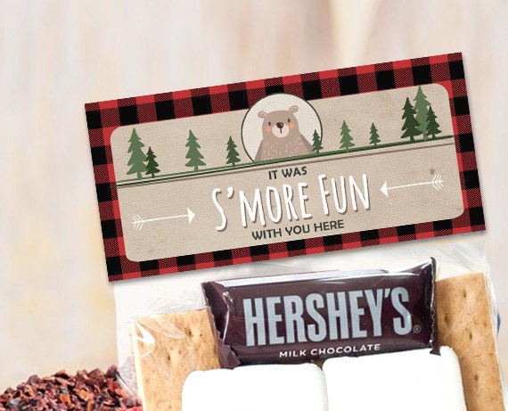 Printable Treat Bag toppers Lumberjack Birthday Party Lumberjack First birthday Lumberjack party S'more download DIGITAL PRINTABLE 0026