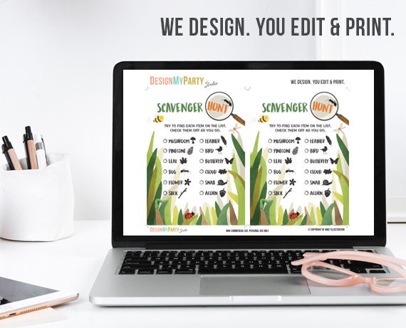 Scavenger Hunt Game Scavenger Hunt Activity Outdoor Birthday Game Bug Party Camping Games Lumberjack Instant Download Printable 0090