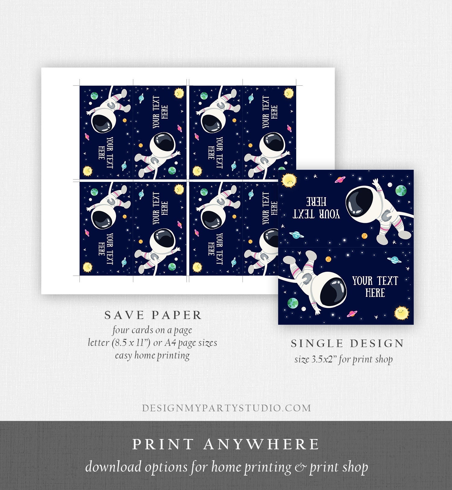 Editable Space Food Label Galaxy Birthday Food Cards Tent Card Astronaut Outer Space Birthday Girl Buffet Digital Template Printable 0259