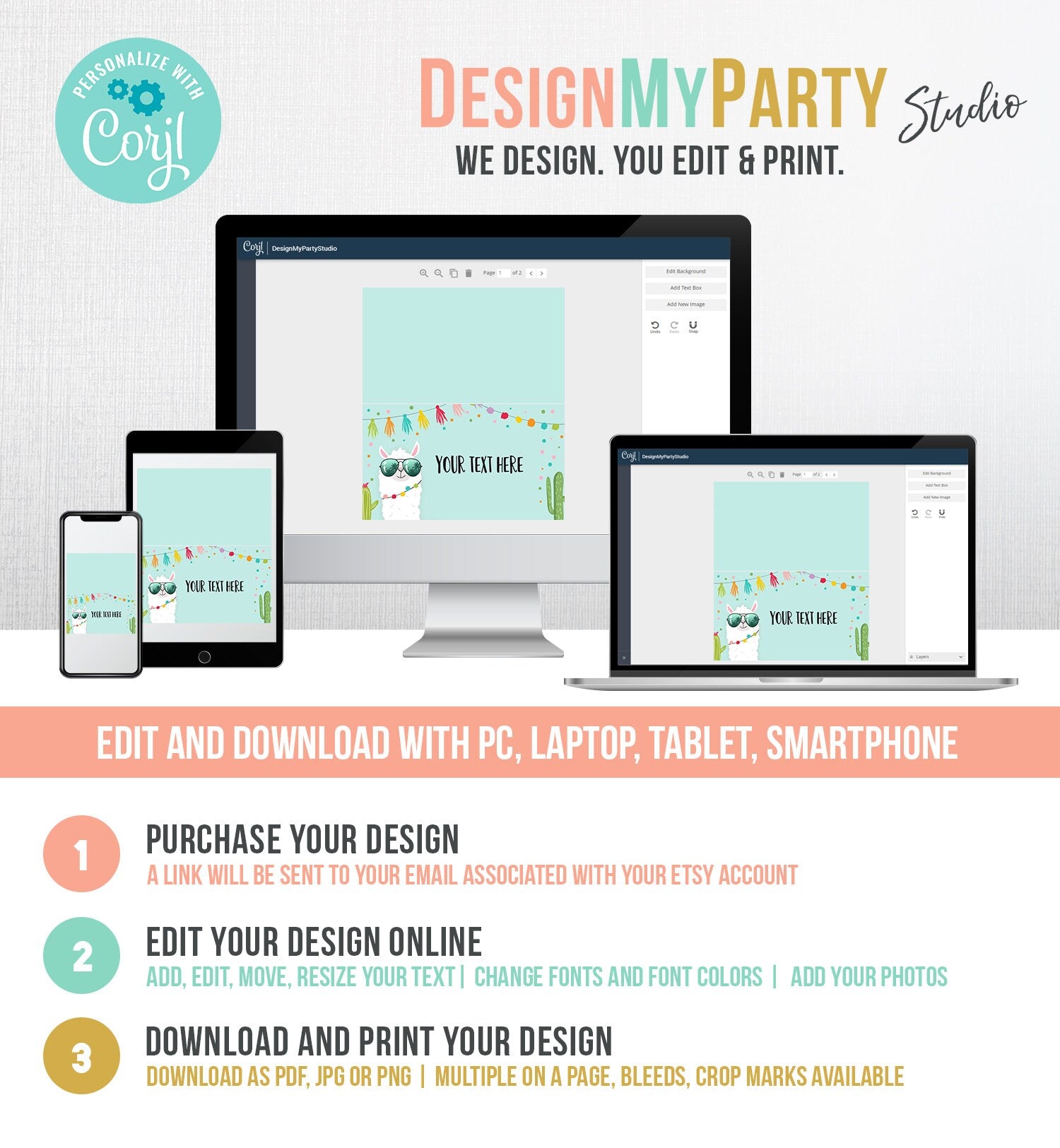 Editable Llama Food Labels Llama Place Card Tent Card Escort Card Llama Birthday Fiesta Party Mexican Boy Cactus Template Printable 0079