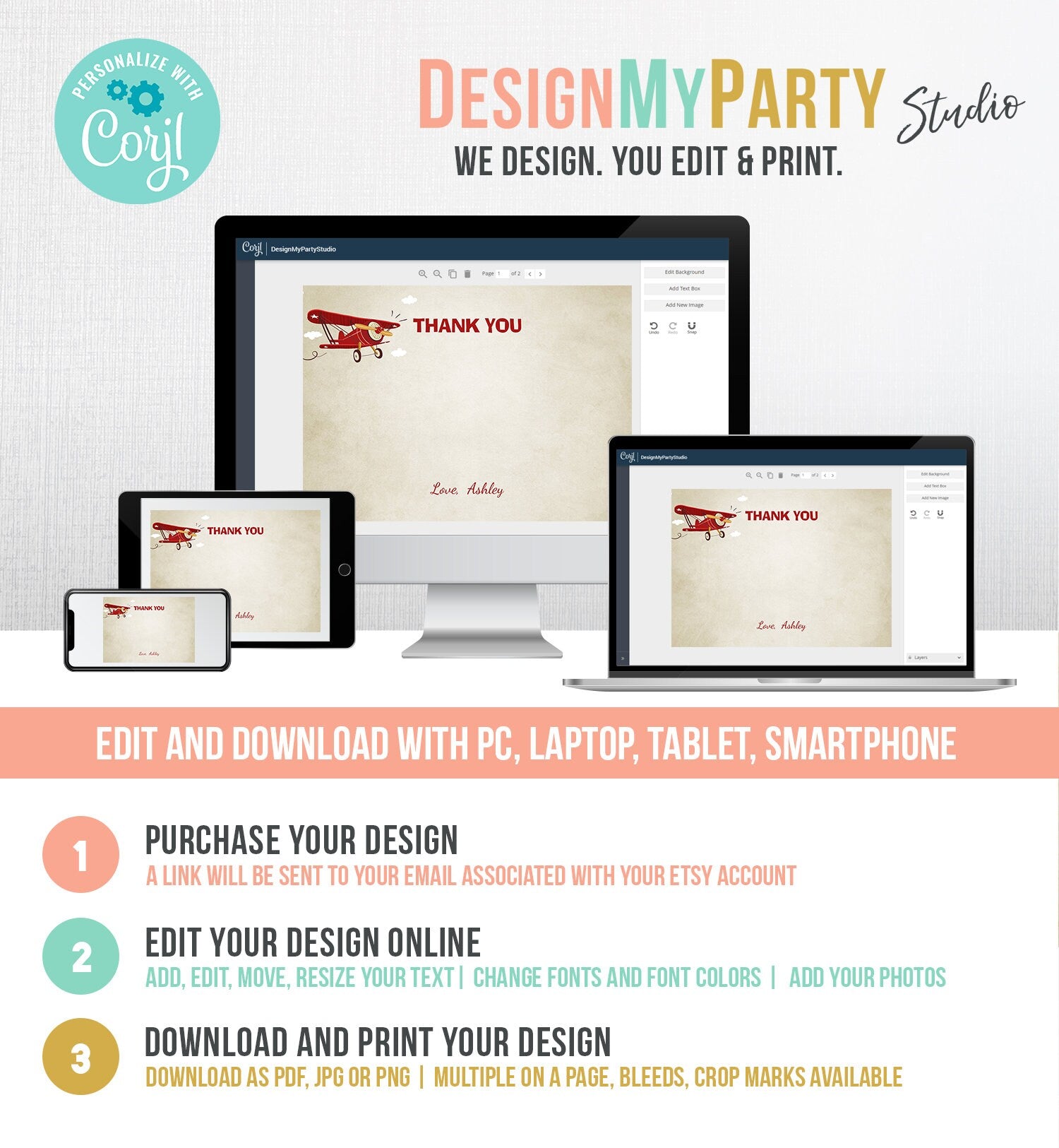 Editable Airplane Thank You Card Airplane Boy Birthday Baby Shower Thank You Note Vintage Airplane Adventure Travel Template Printable 0011