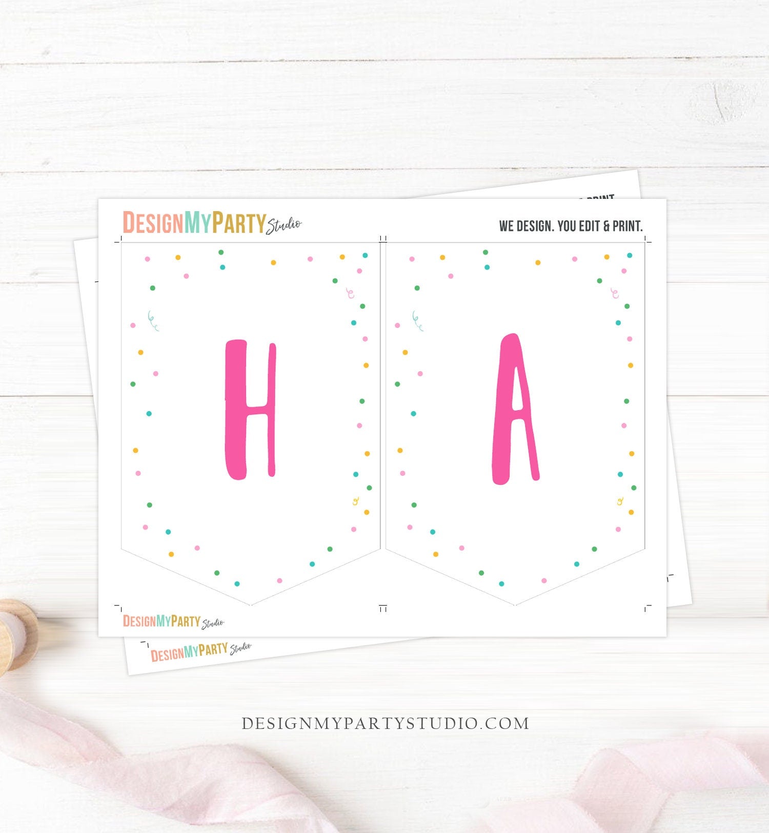 Happy Birthday Banner Safari Animals Pink Party Animals Wild One Birthday Girl Zoo Decorations Instant Download PRINTABLE DIGITAL 0390