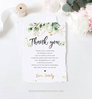 Editable Gold Leaves Baby Shower Thank You Card Drive By Through Social Distancing Birthday Wedding Floral Greenery Corjl Template 0168