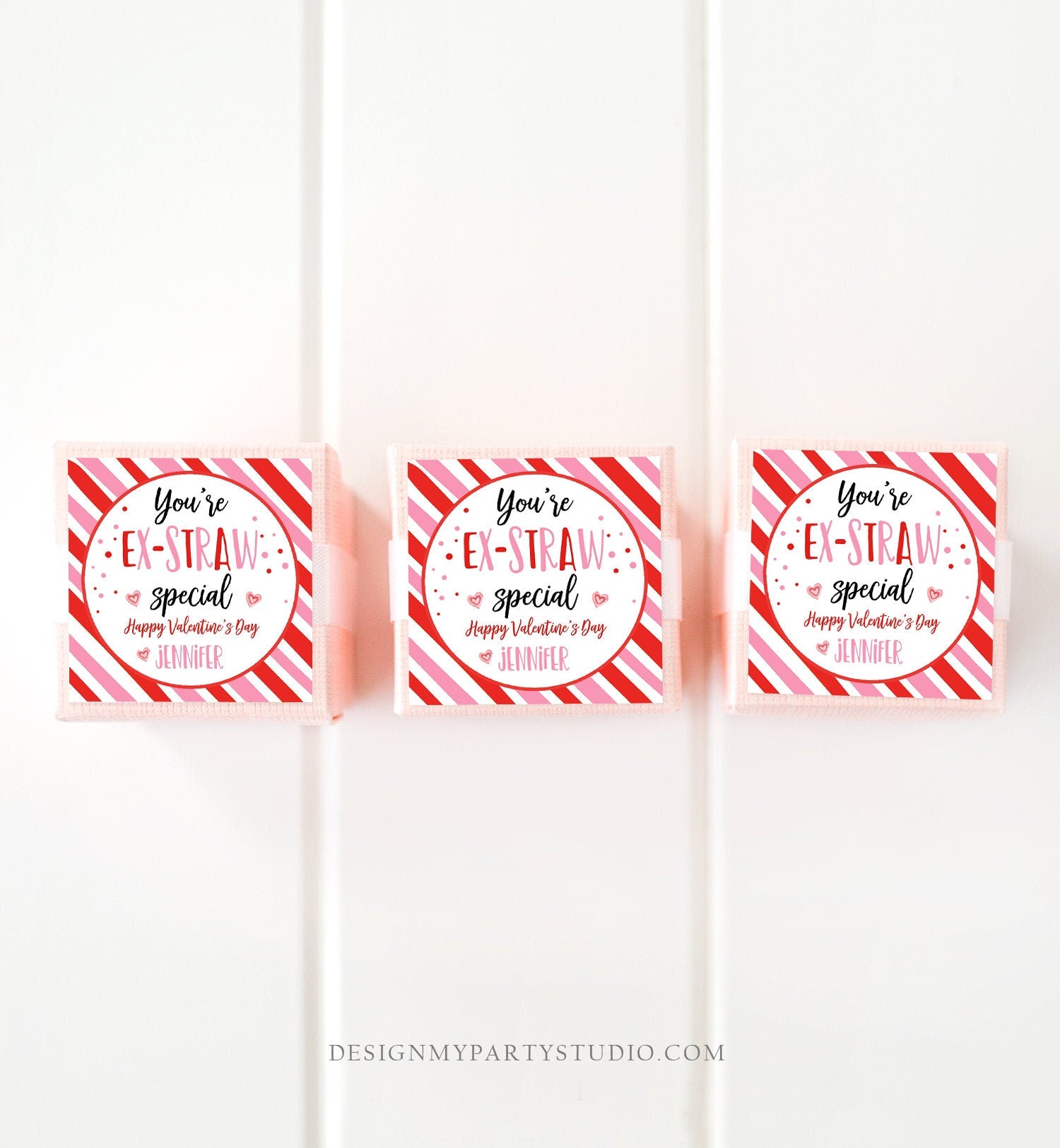Editable Crazy Straw Tag Valentine Tags You're Ex-Straw Special Valentine Cards for Kids School Digital Download Template Printable 0370