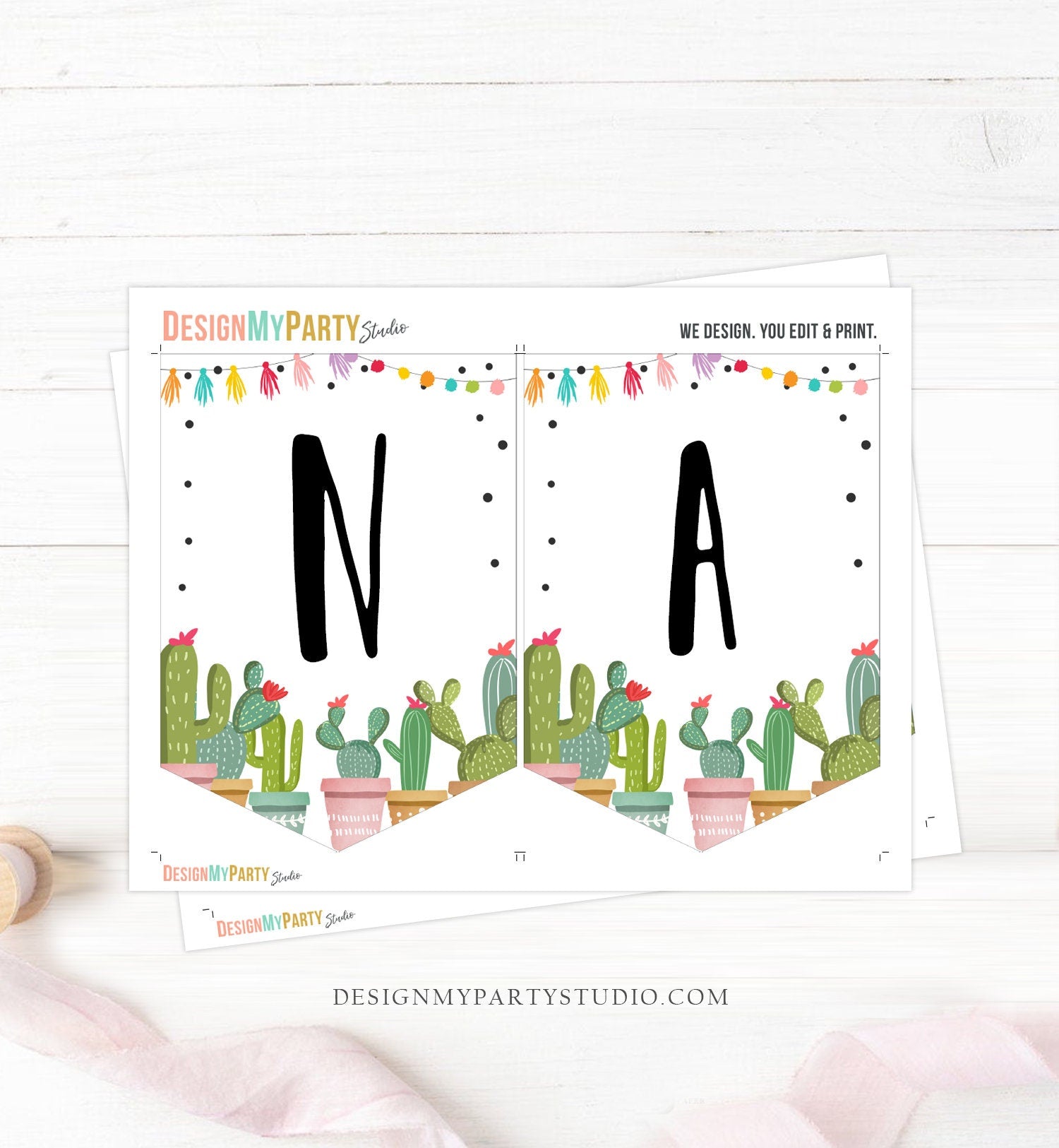 Nacho Average Bride Banner Bridal Shower Wedding Shower Banner Fiesta Cactus Succulent Green Pink Fiesta Digital Download Printable 0254
