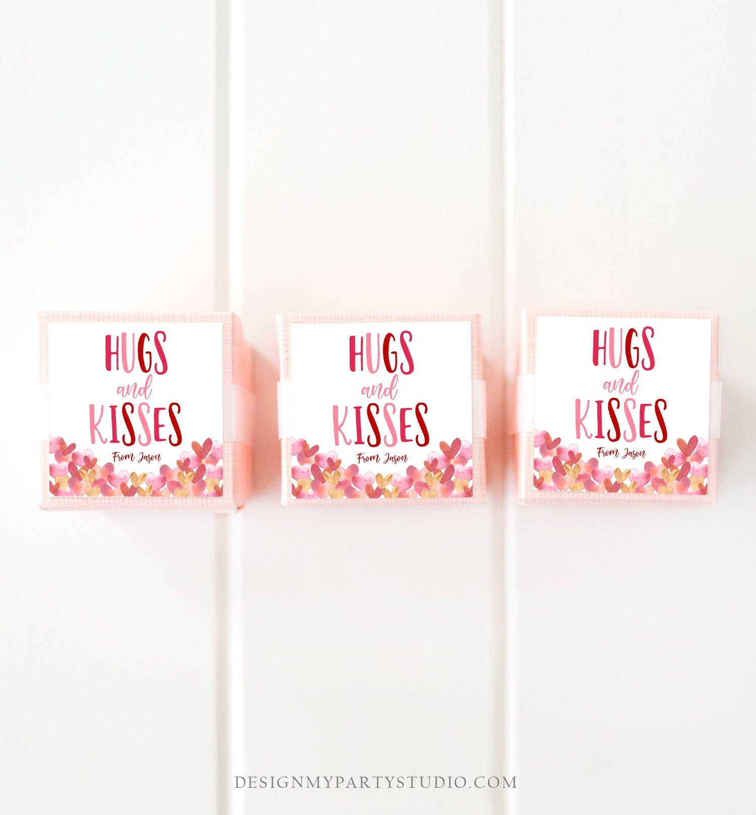 Editable Hugs and Kisses Tag Happy Valentine's Day Cookies Tag Sticker Kiss Gift Tag Class Gift Instant Download Digital PRINTABLE 0370