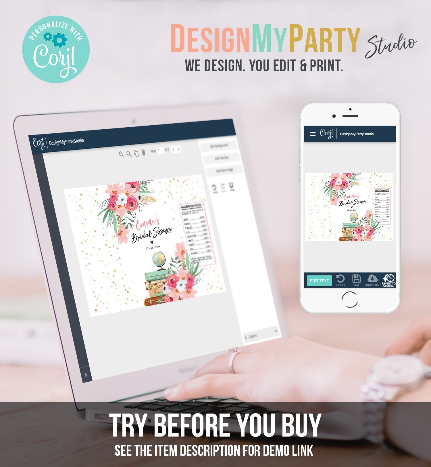 Editable Travel Adventure Chip Bag Traveling to Mrs Bridal Shower Wedding Party Pink Floral Snack Favors Digital Template Printable 0030