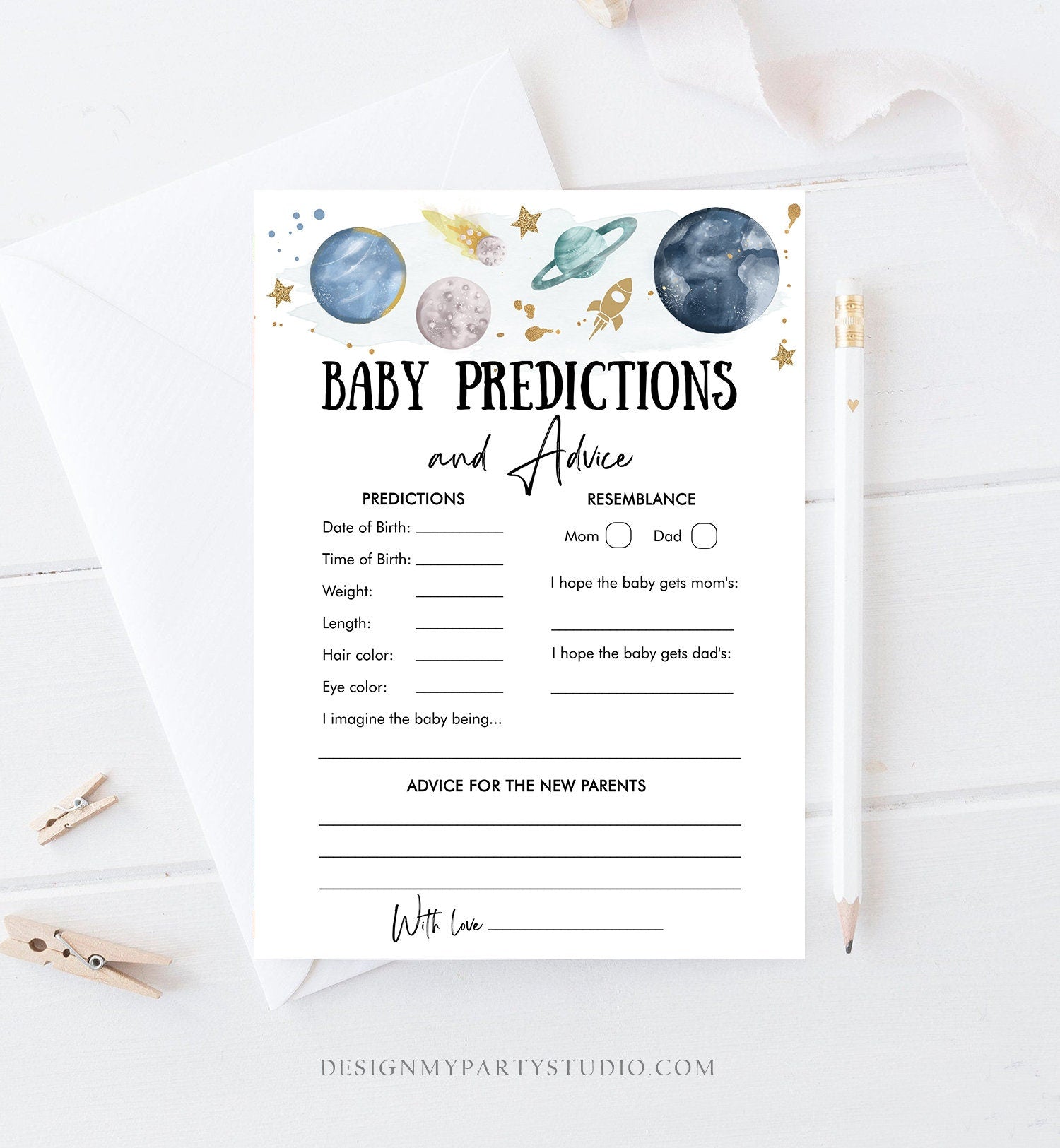 Editable Space Planets Baby Shower Games Bundle Outer Space Houston We Have a Boy Rocket Couples Activity Printable Corjl Template 0357