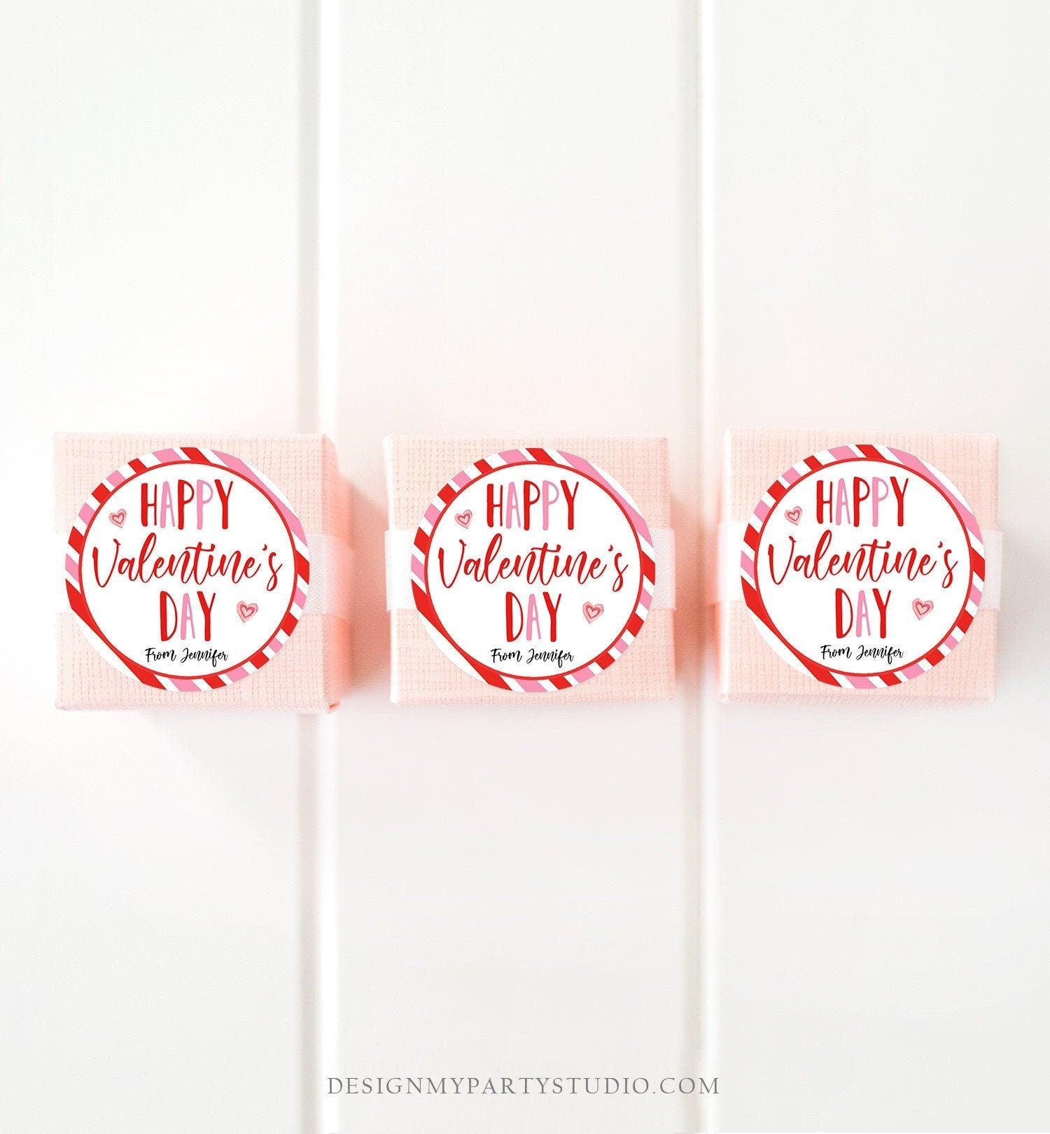 Editable Valentine's Day Cookie Tags Happy Valentine's Day Cookies Tag Sticker Pink Red Valentines Day Card Digital Template Printable 0370