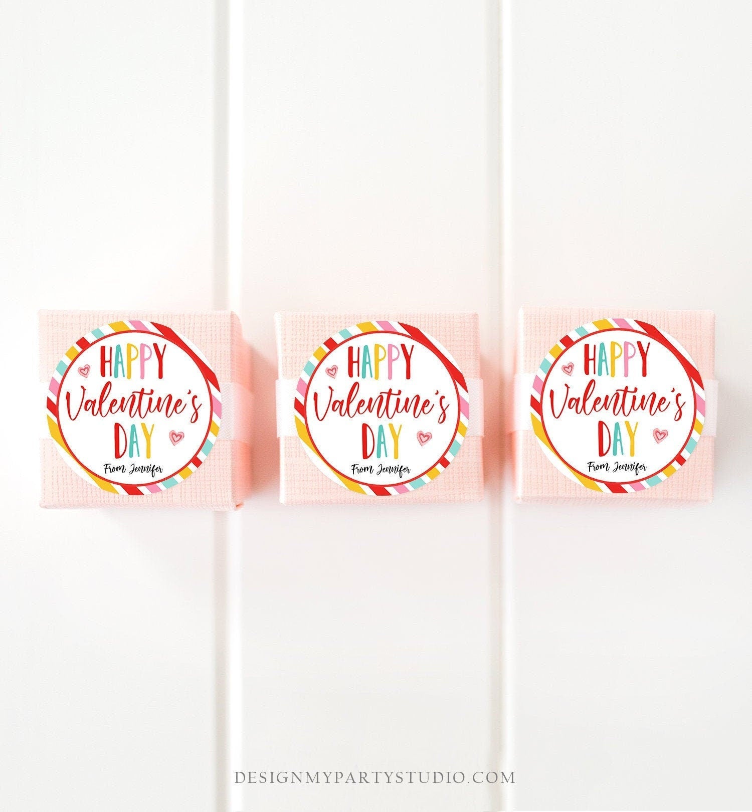 Editable Valentine's Day Cookie Tags Happy Valentine's Day Cookies Tag Sticker Pink Purple Teal Valentines Day Labels Digital PRINTABLE 0370