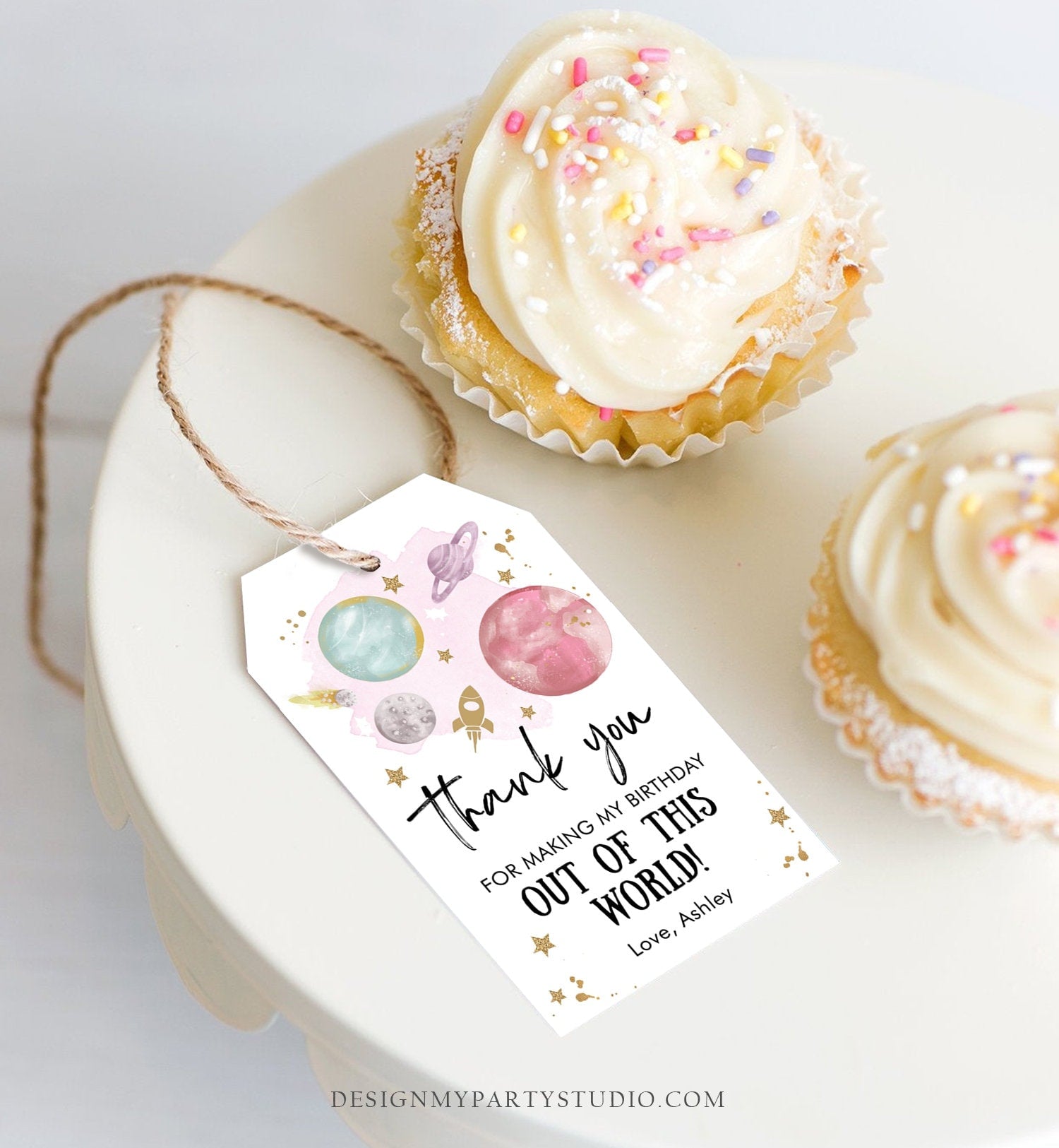 Editable Outer Space Favor Tag Space Birthday Thank you Label Galaxy Gift Tag Trip Out Of This World Planets Digital Template Printable 0357