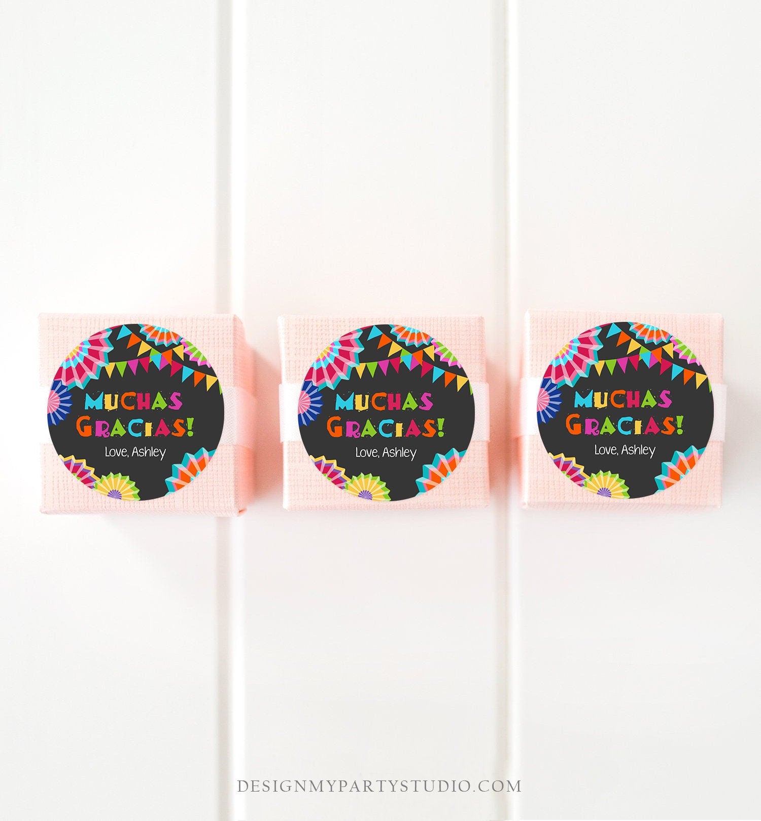 Editable Muchas Gracias Fiesta Favor Tag Thank You Tags Cactus Succulent Mexican Birthday Baby Bridal Shower Taco Bout Corjl Template 0045