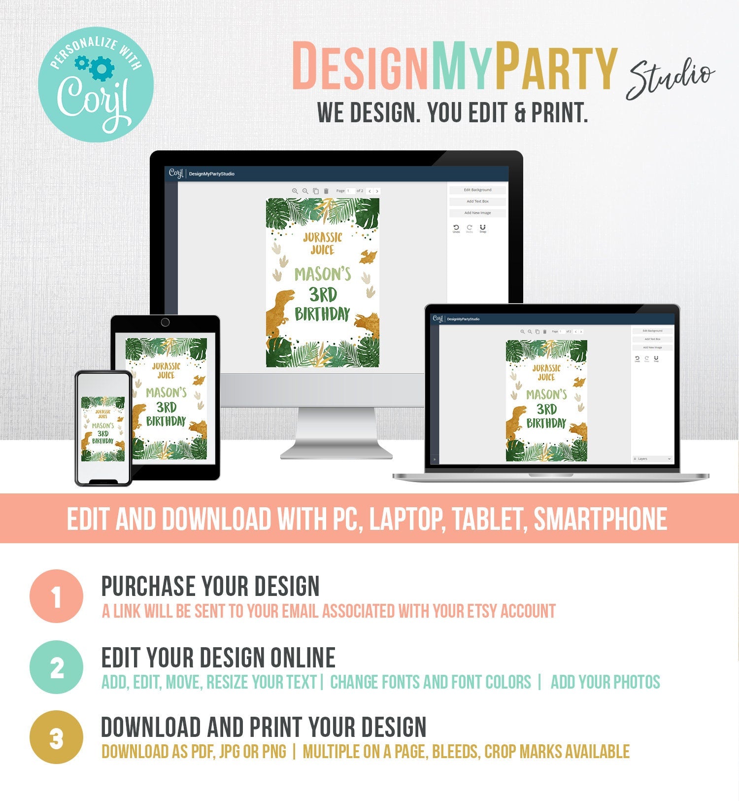 Editable Dinosaur Juice Pouch Label Juice Favors Dino Boy Birthday T-Rex Green Gold Prehistoric Digital Download Template Printable 0146