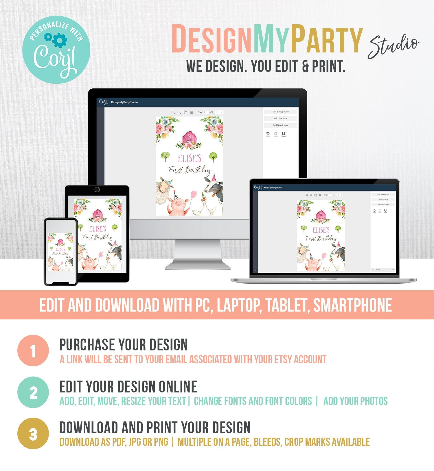 Editable Farm Birthday Juice Pouch Labels Farm Animals Birthday Barnyard Party Girl Pink Farm Download Digital Template Printable 0155