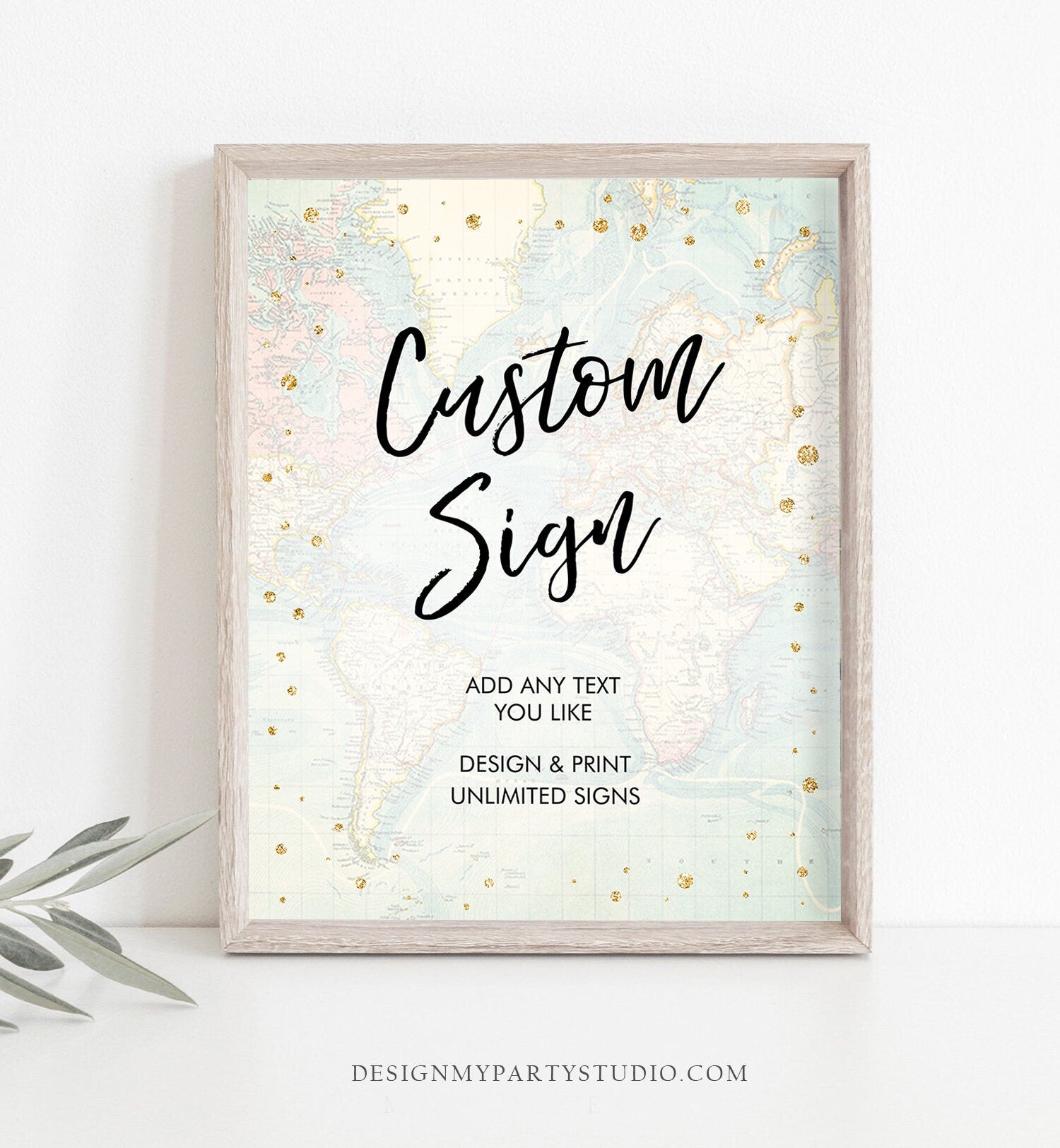 Editable Custom Sign Travel Adventure Baby Shower Sign Bridal Shower Traveling to Mrs Gender Neutral Download Corjl Template PRINTABLE 0263