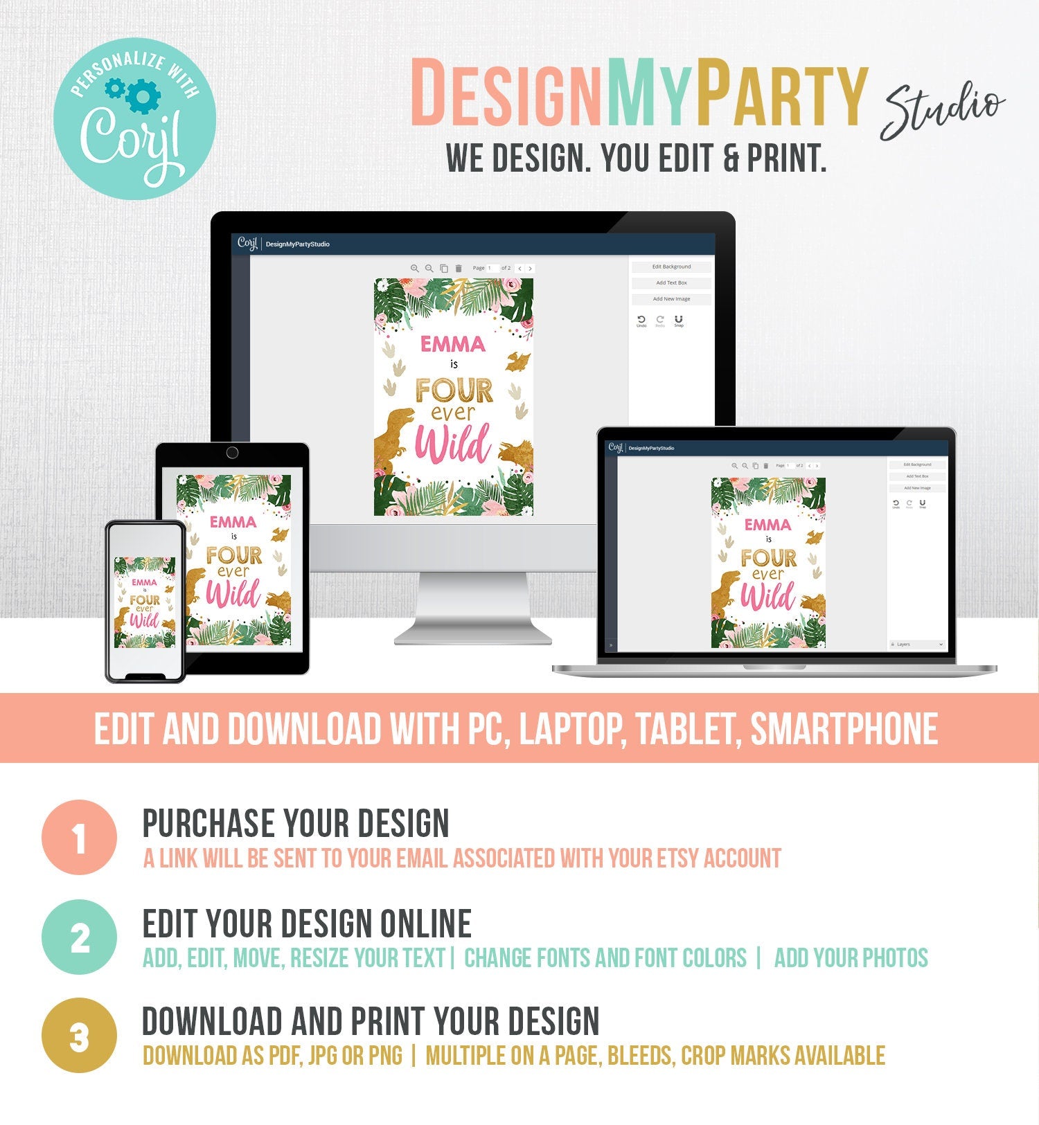 Editable Dinosaur Juice Pouch Label Juice Favors Gold Dino Girl Birthday T-Rex Four Ever Wild Digital Download Template Printable 0146