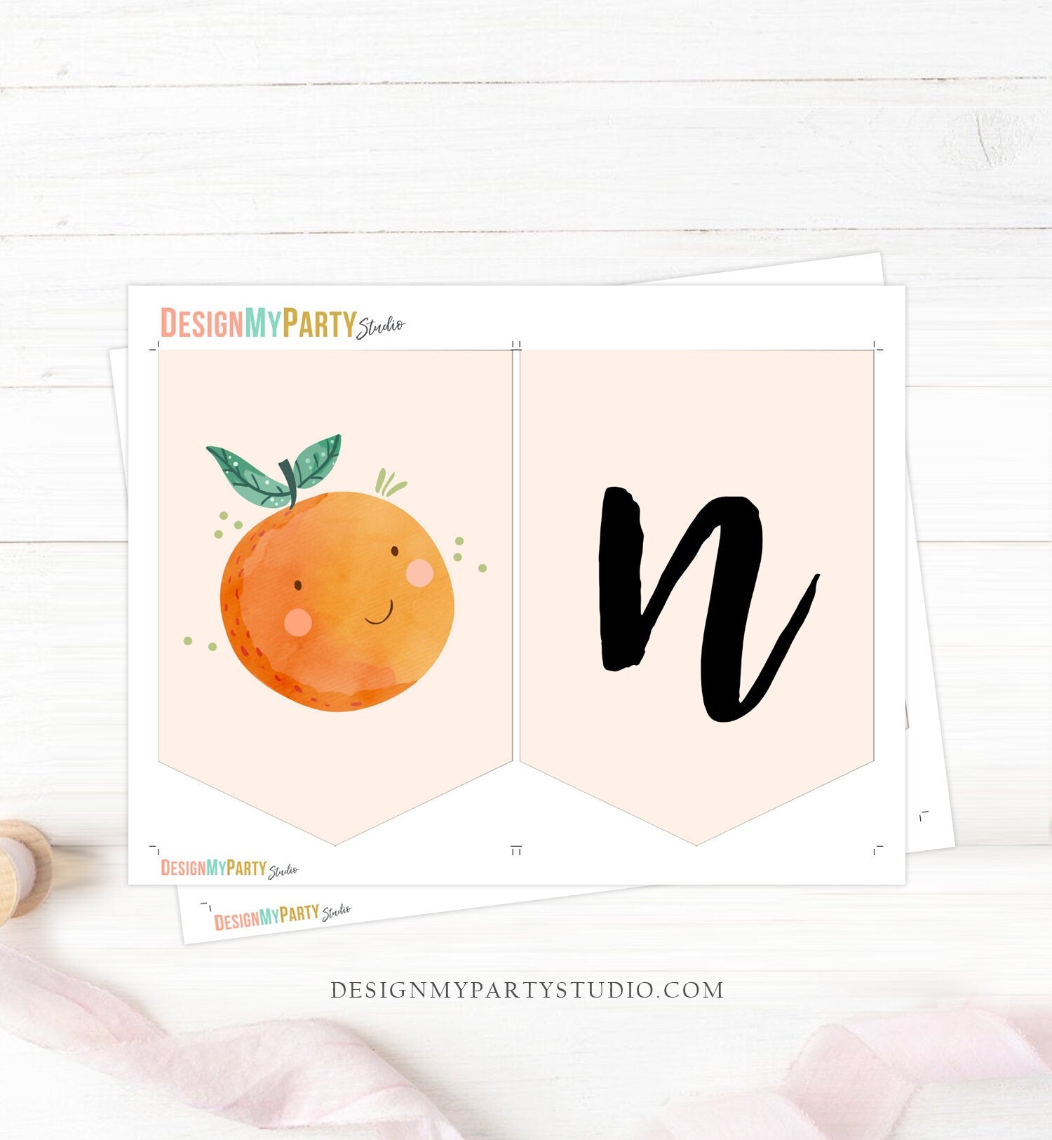 Little Cutie High Chair Banner Oranges 1st First Birthday Girl Boy High Chair ONE Banner Party Decor Cutie Citrus Digital Printable 0330