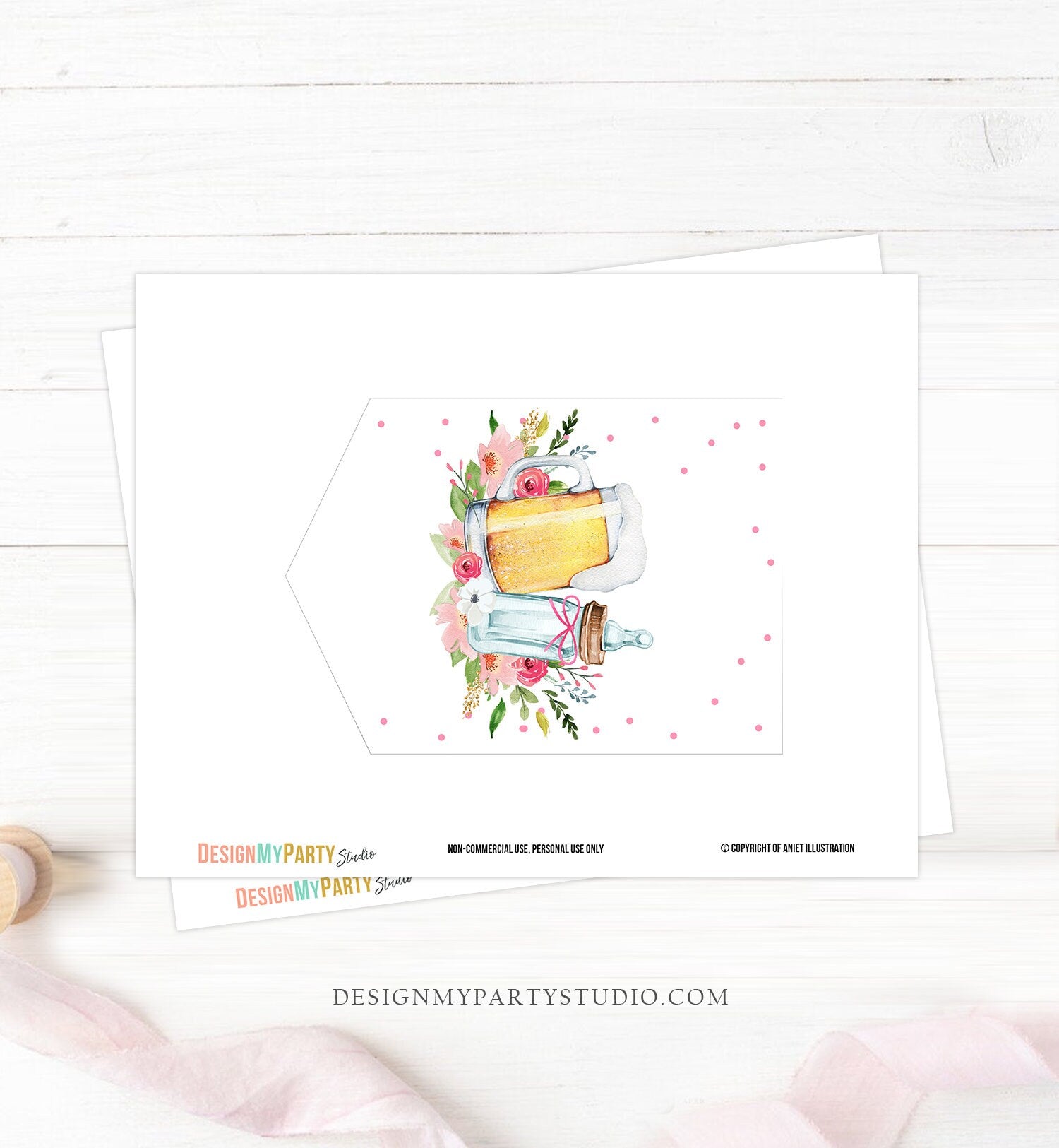 Baby is Brewing A-Z Banner Alphabet Numbers Banner Shower Decor Banner Beer Bottle Greenery Pink Baby Girl Beers Download Printable 0190