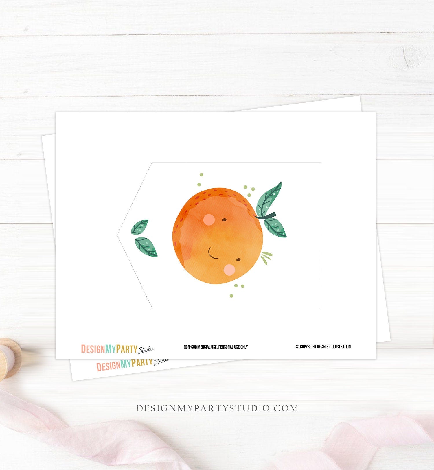 Little Cutie Birthday Banner A-Z Alphabet Numbers Banner First Happy Birthday Banner Boy Girl Orange Citrus ONE First Decor Printable 0330