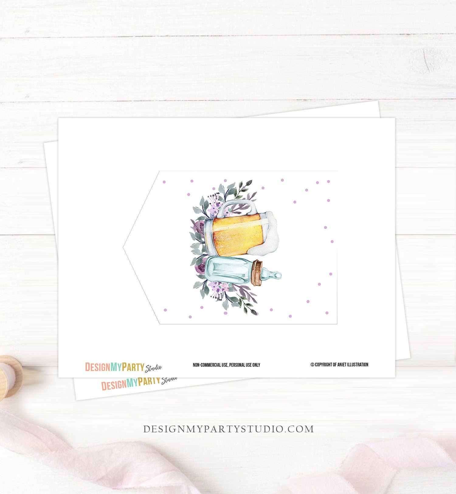 Baby is Brewing A-Z Banner Alphabet Numbers Banner Shower Decor Banner Beer Bottle Greenery Purple Lavender Beers Download Printable 0190