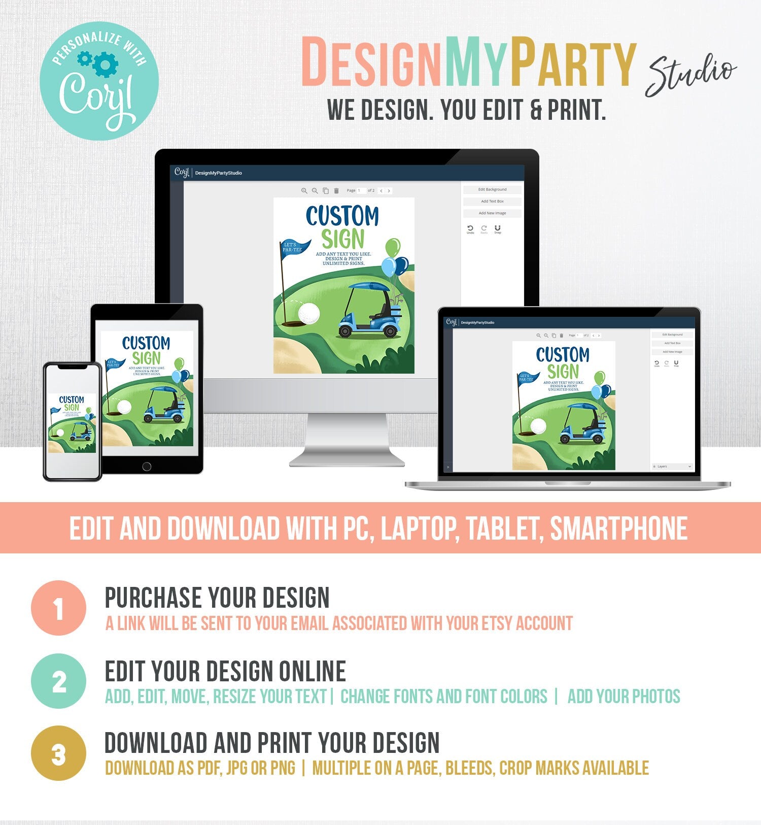 Editable Custom Sign Golf Birthday Party Sign Hole in One Birthday Par-tee Golf Table Sign Decoration 8x10 Instant Download PRINTABLE 0405