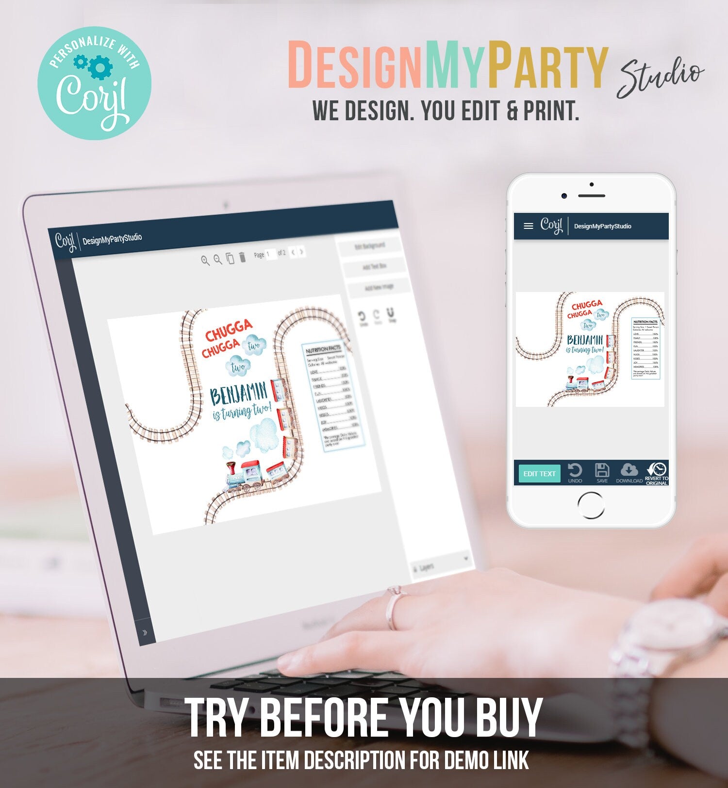 Editable Train Chip Bag Chugga Two Train Party Decor Vintage Train Themed Party Snack Favors Potatoes Printable Digital Corjl Template 0149