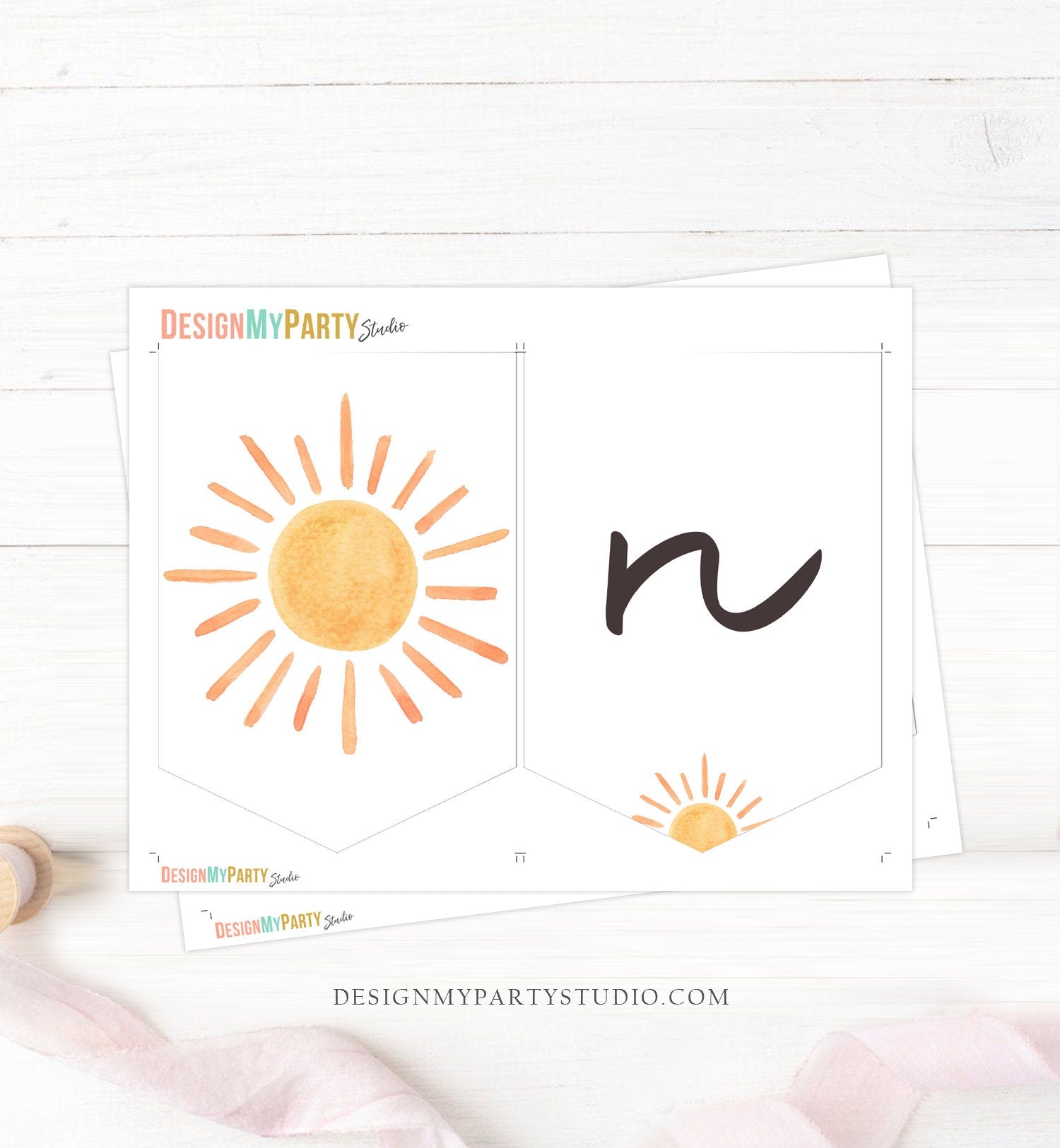 Sunshine High Chair Banner Little Sunshine Girl 1st First Birthday First Trip Around the Sun ONE Sunshine Party Decor PRINTABLE Digital 0431