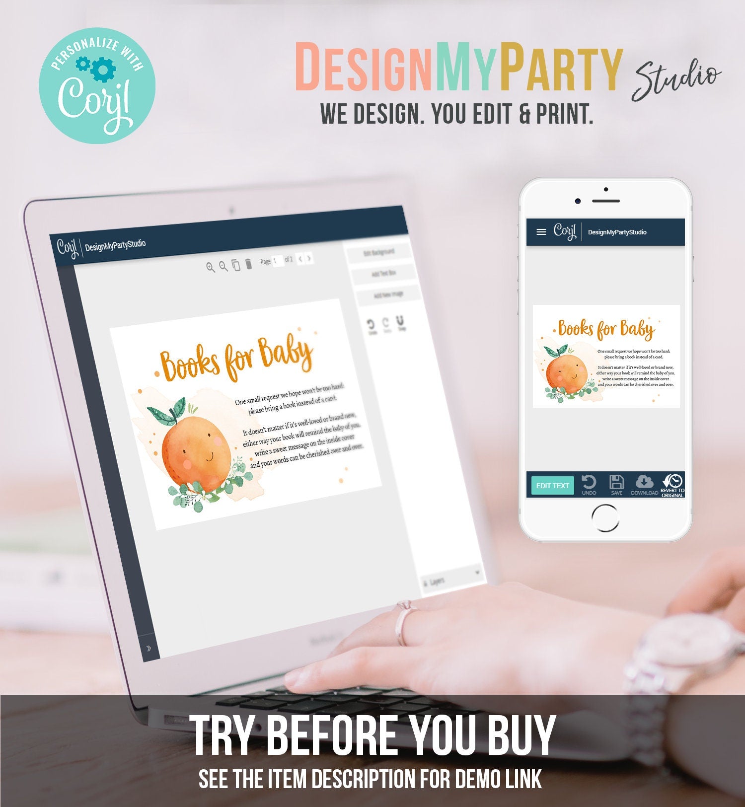 Editable A Little Cutie is on the Way Bring a Book Card Clementine Baby Shower Book Insert Books for Baby Digital Template Printable 0430