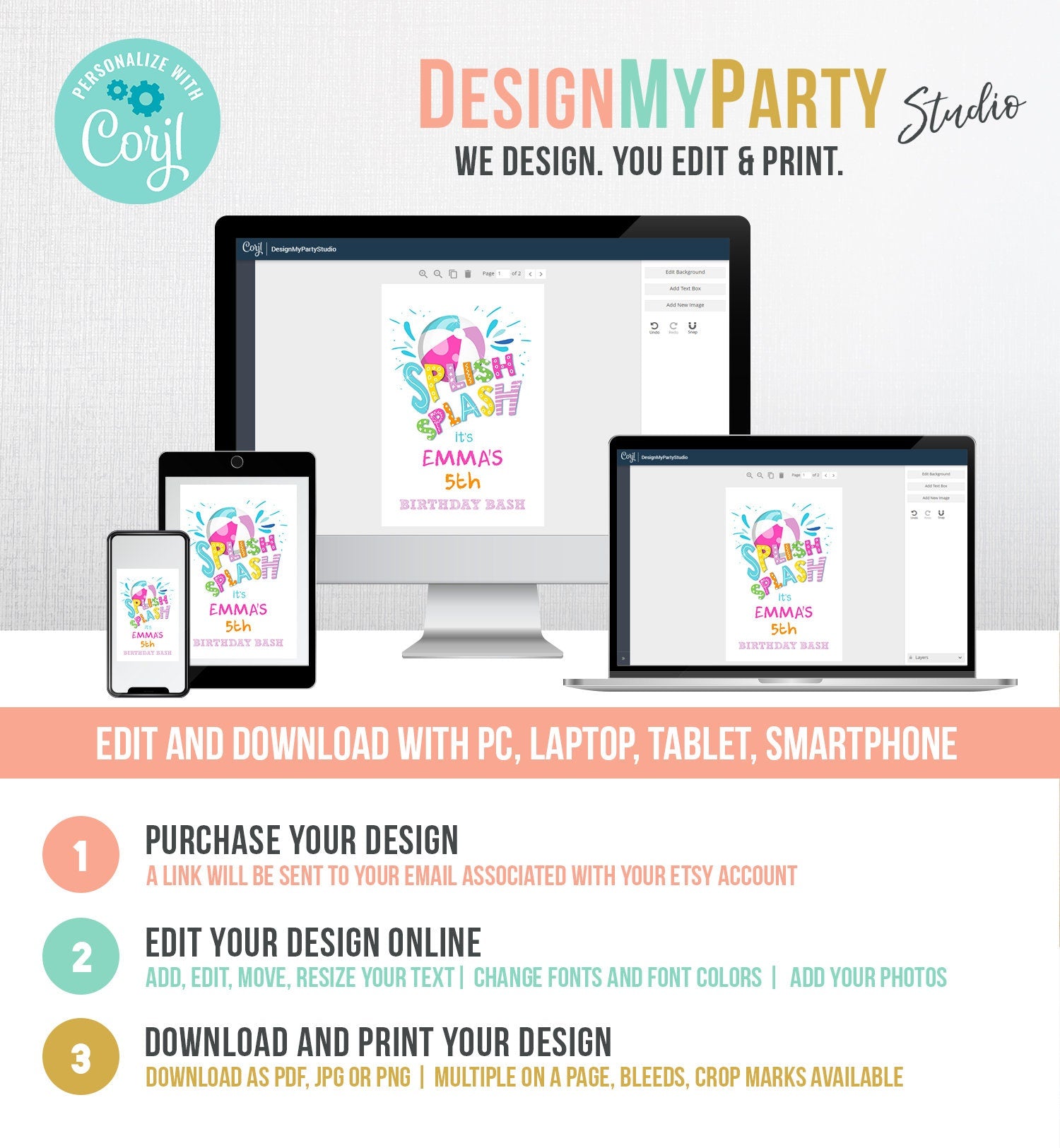 Editable Splish Splash Birthday Juice Pouch Label Juice Favors Pool Party Girl Splash Bash Beach Digital Download Template Printable 0169