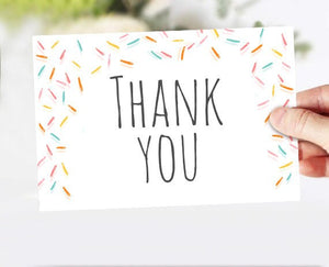 Baby Sprinkle Thank you Card Sprinkle Thank You Note 4x6" Baby Shower Rainbow Render Neutral Sprinkles PRINTABLE Instant Download 0216