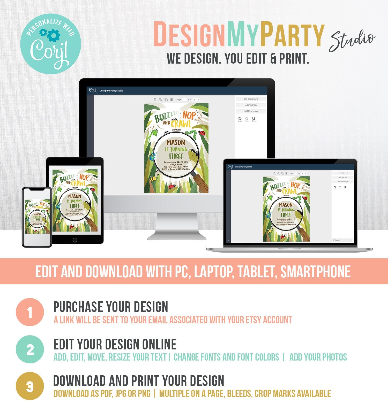 Editable Bug Birthday Invitation Insect Party Bugging Outdoor Garden Bug Hunt Bugs Boy Digital Download Evite Template Printable 0090