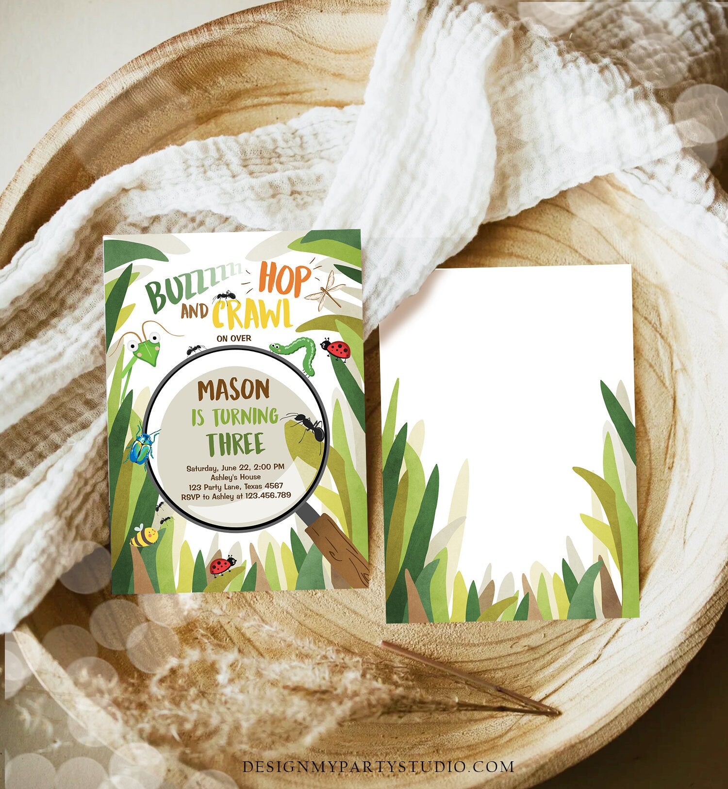 Editable Bug Birthday Invitation Insect Party Bugging Outdoor Garden Bug Hunt Bugs Boy Digital Download Evite Template Printable 0090