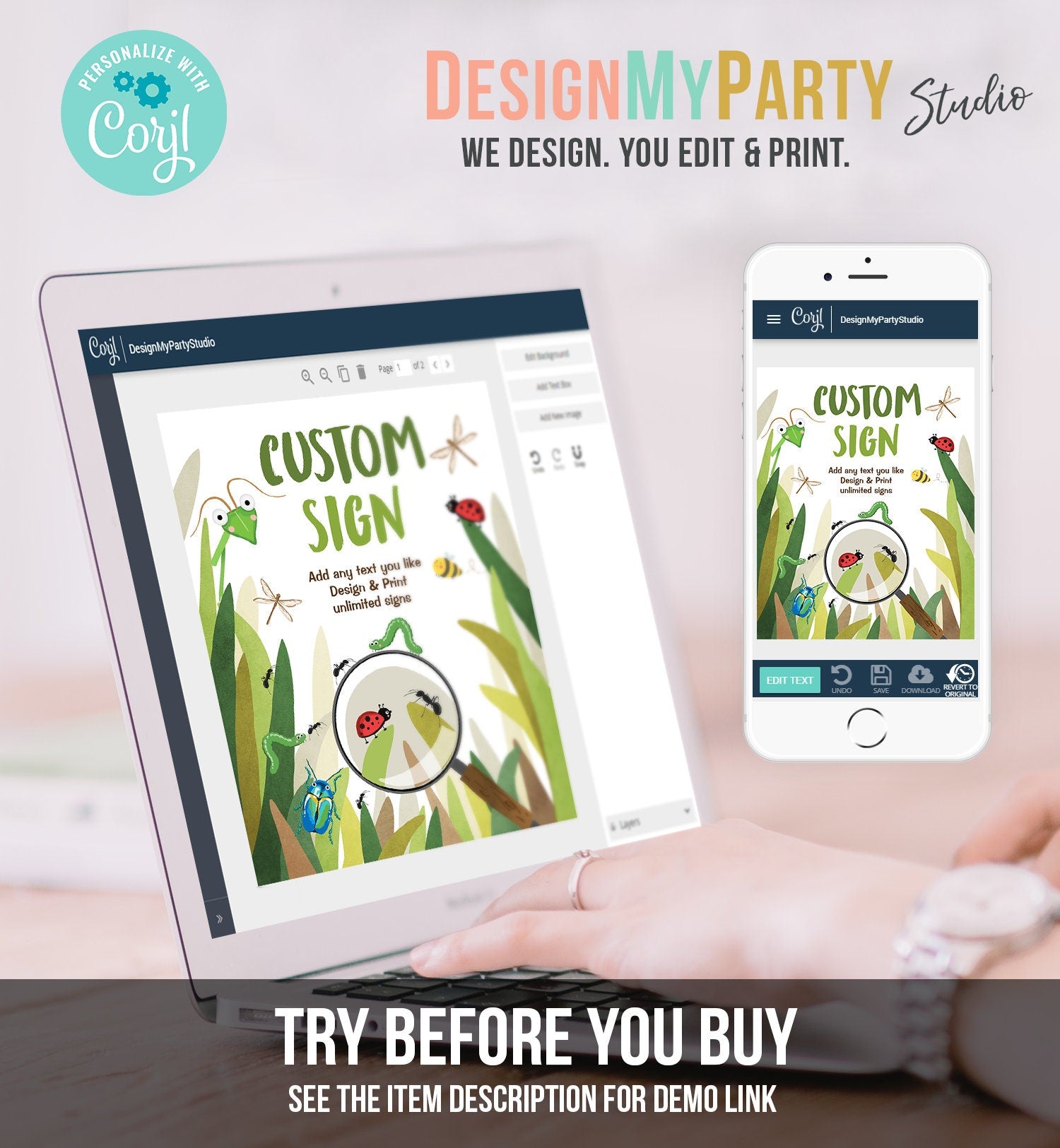 Editable Custom Sign Bug Birthday Sign Bugs Decor Bug Party Table Sign Bugging Out Decor Boy Digital Download Template Printable 0090
