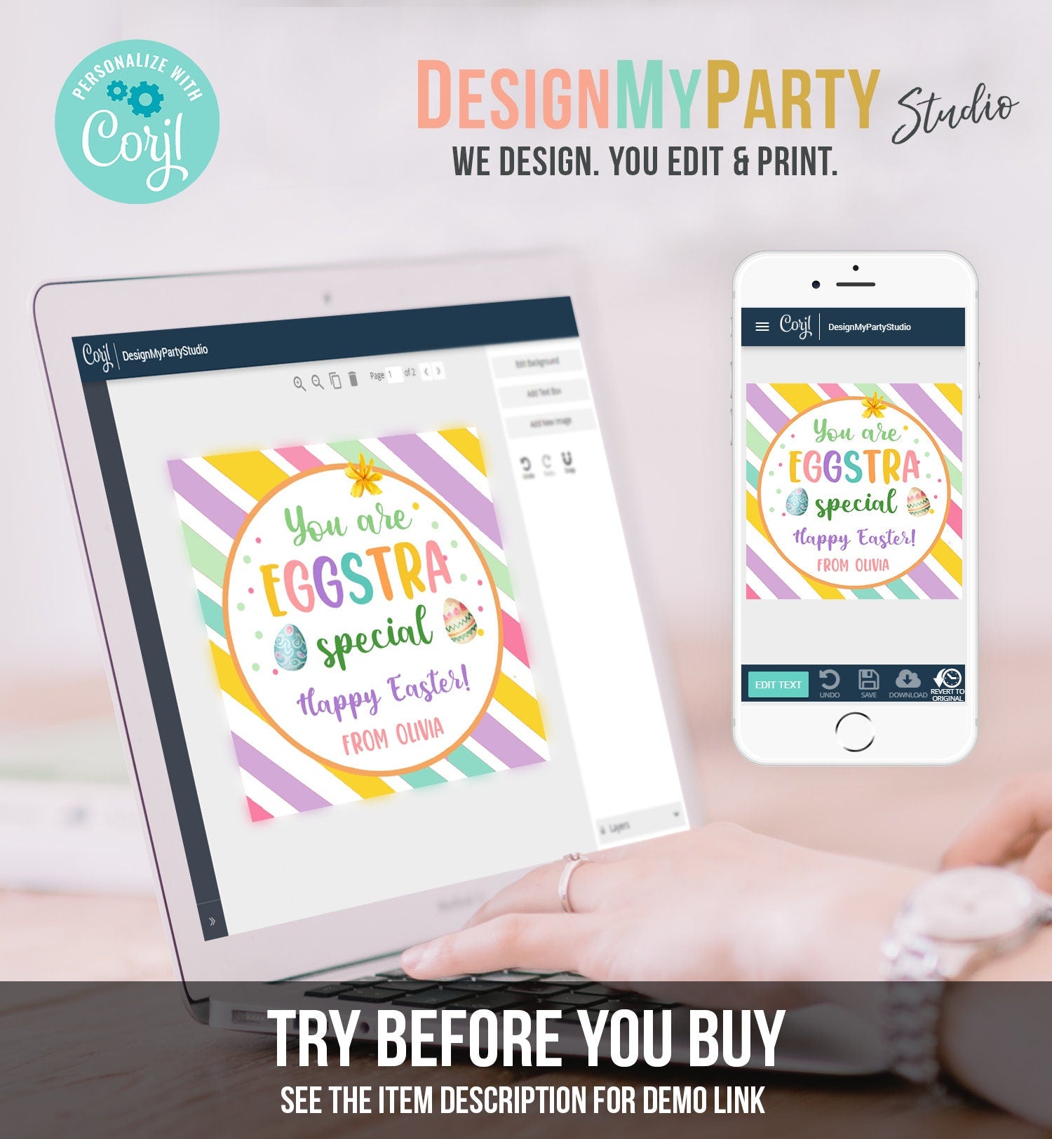 Editable Easter Tags You are Eggstra Special Kids Classroom Teacher Appreciation Tag Personalized Happy Easter Digital PRINTABLE 0449