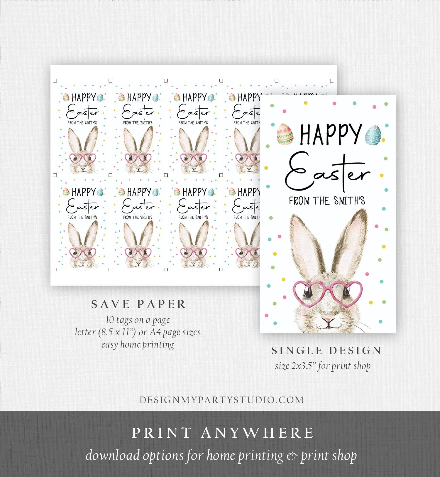 Editable Happy Easter Gift Tags Easter Teacher Appreciation Classroom Favor Tag Bunny Bait Favor Tag Easter Cookie Digital PRINTABLE 0449