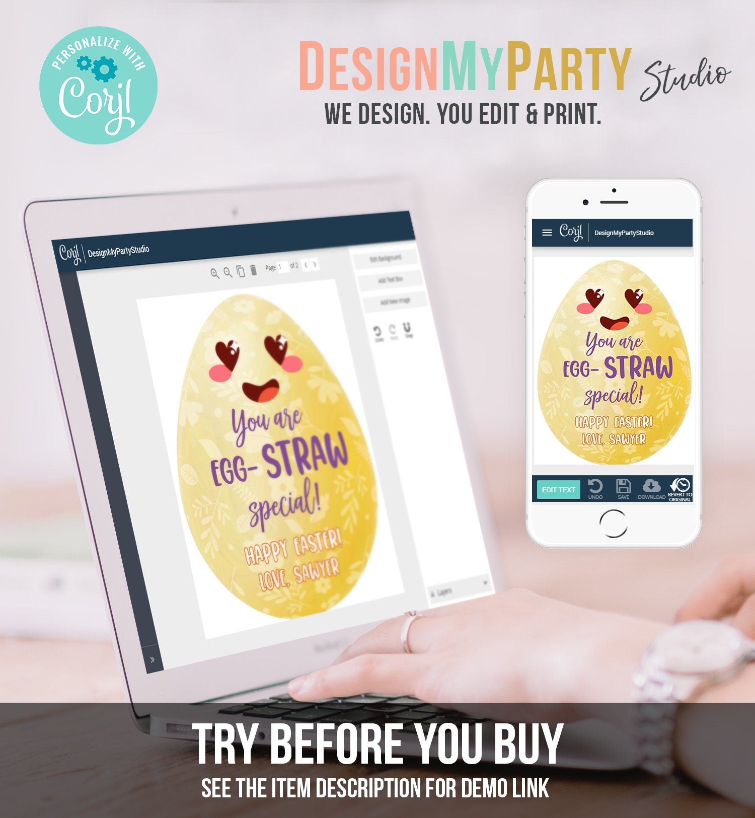 Editable Crazy Straw Tags Easter Tags You're Egg-Straw Special Easter Egg Cards for Kids School Personalized Tag Digital PRINTABLE 0449