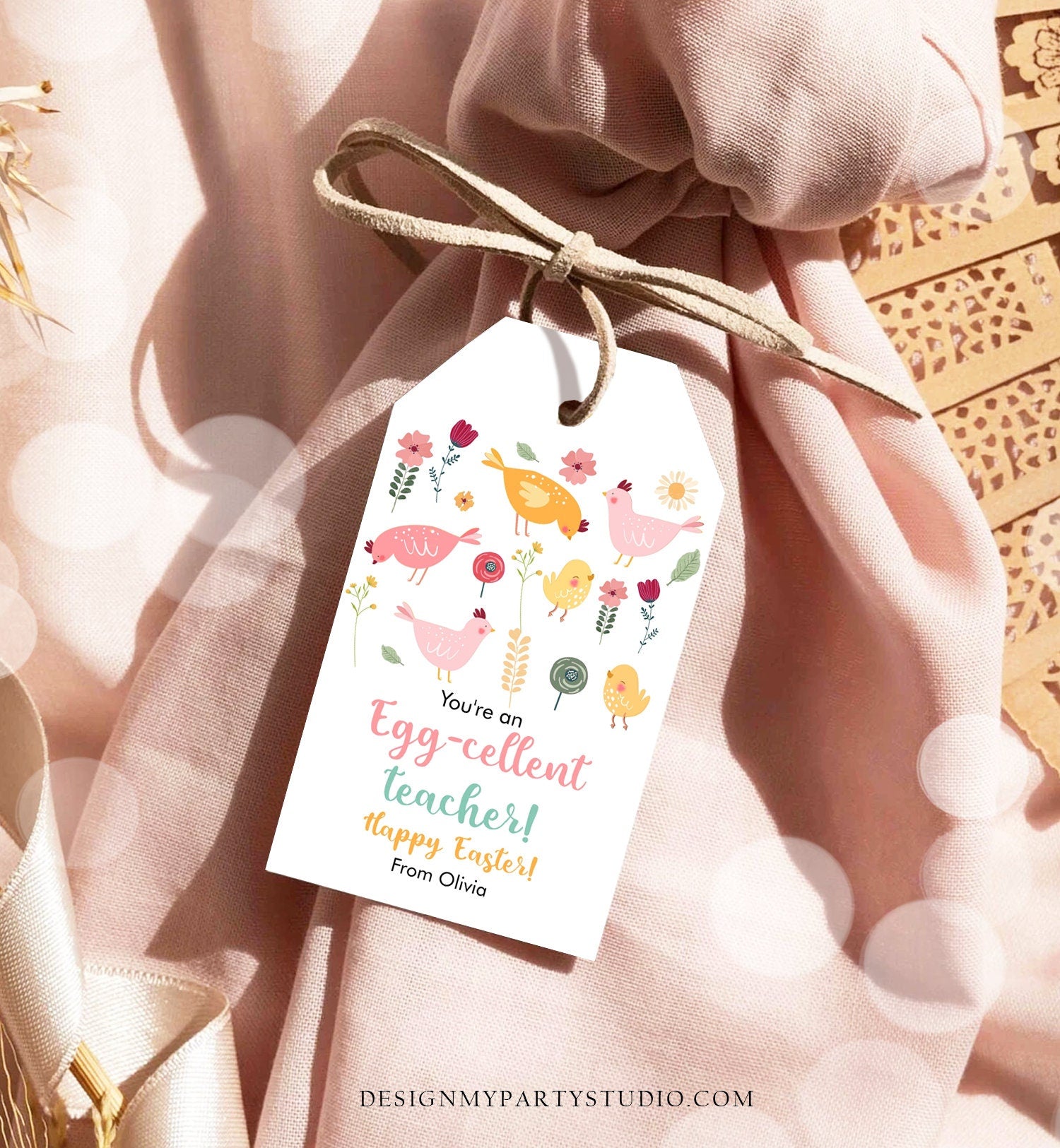 Editable Easter Gift Tags Egg-Cellent Teacher Appreciation Classroom Favor Tag Eggcellent Happy Easter Treat Cookie Digital PRINTABLE 0449