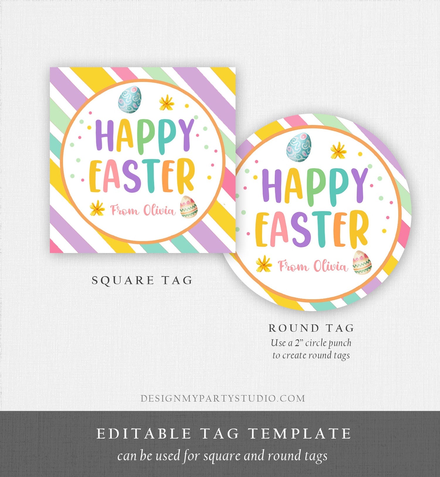 Editable Easter Gift Tags Happy Easter Teacher Appreciation Classroom Favor Tag Easter Egg Easter Treat Cookie Tag Digital PRINTABLE 0449