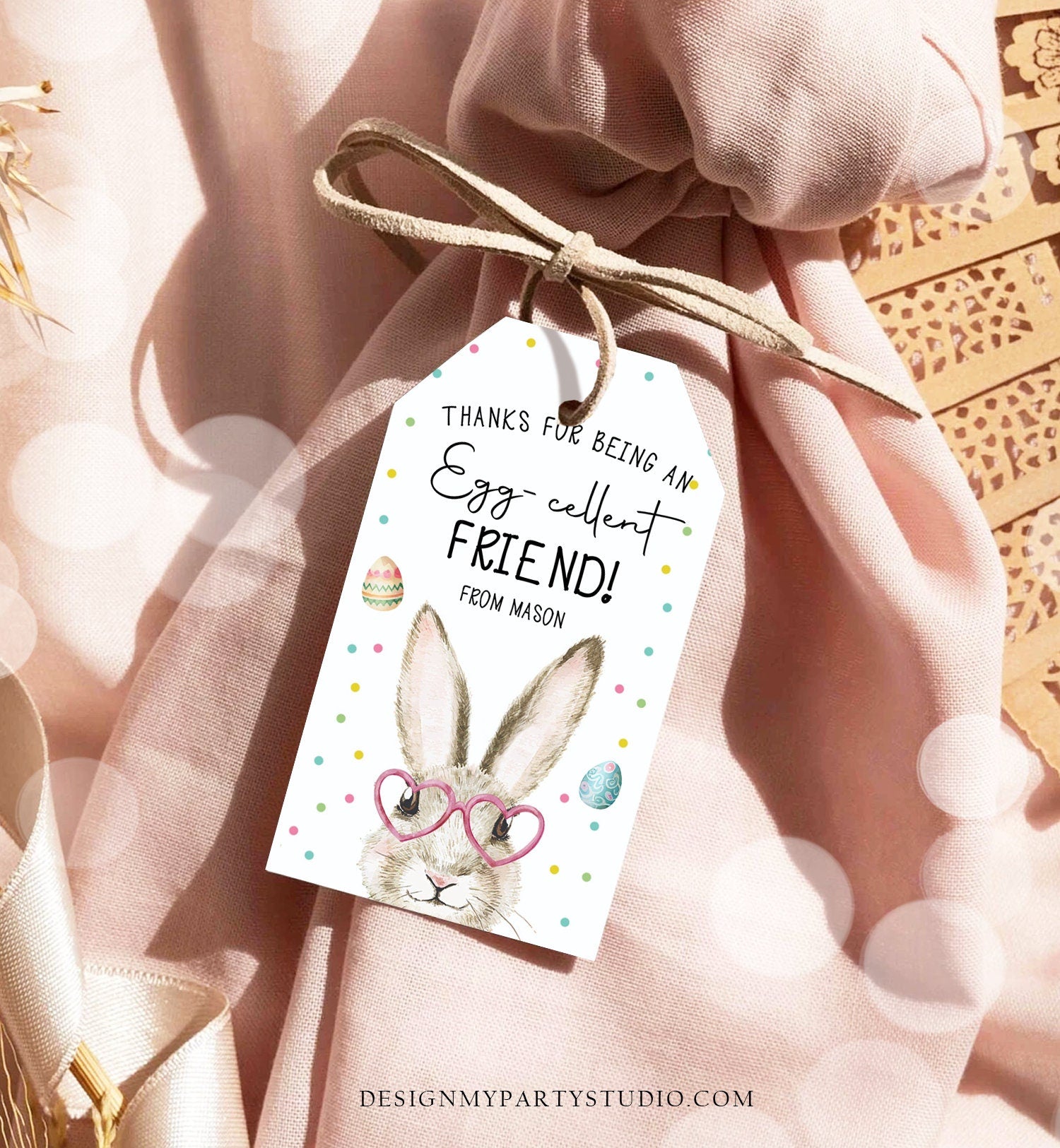 Editable Easter Friend Gift Tags Easter Eggcellent Friend Classroom Easter Favor Tags Kids Bunny Cookie Tag Kids Digital PRINTABLE 0449