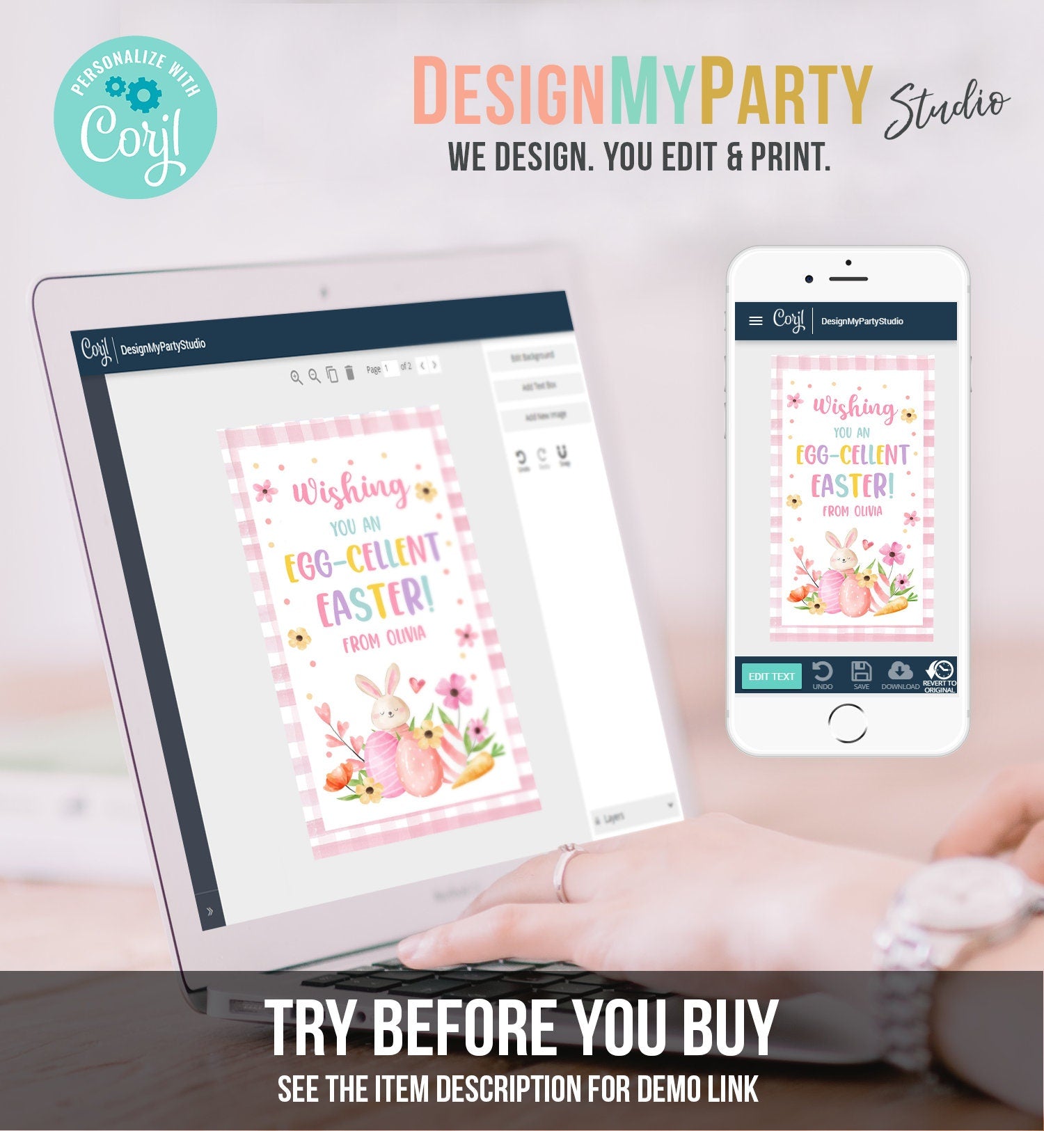 Editable Easter Gift Tags Egg-Cellent Teacher Appreciation Classroom Favor Sticker Eggcellent Happy Easter Bunny Tag Digital PRINTABLE 0449