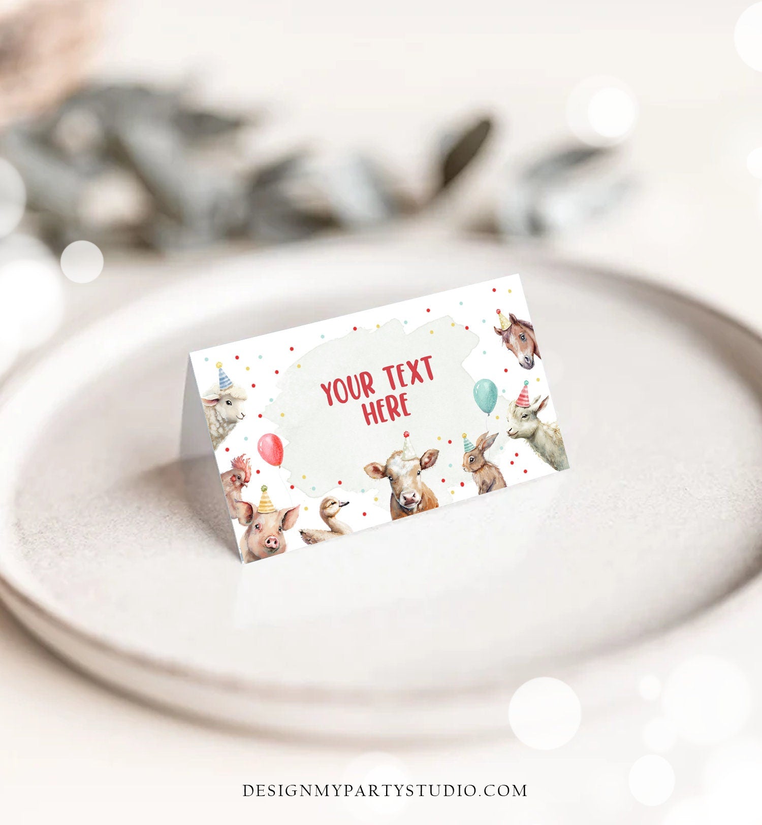Editable Farm Animals Food Labels Barnyard Birthday Name Place Tent Card Boy Farm Cow Buffet Party Animals Digital Template Printable 0448
