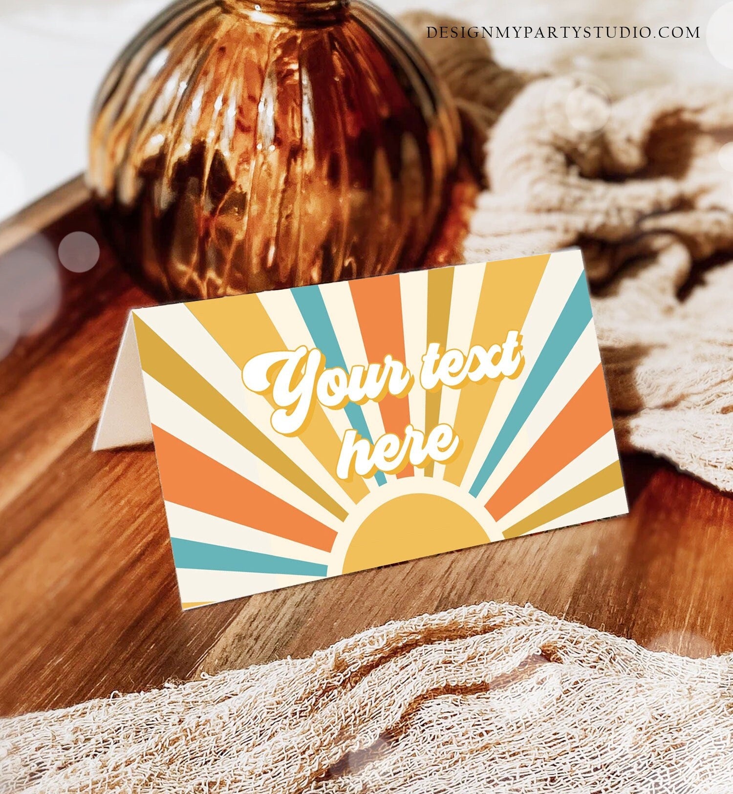 Editable Food Labels Sun Birthday Boho Sun Food Labels Place Tent Trip Around the Sun Ray of Sonshine Shower Digital Template Printable 0457