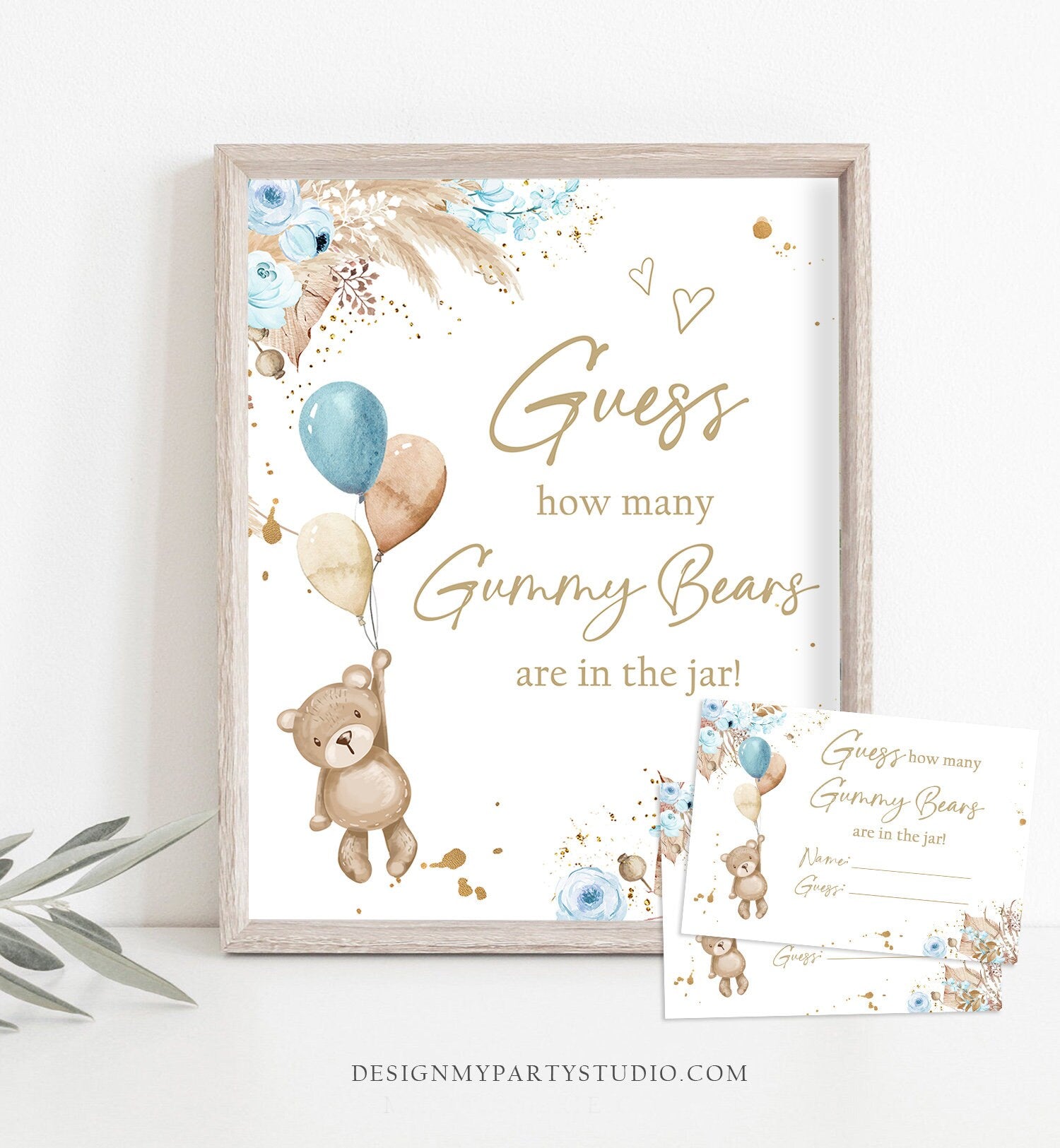 Guess How Many Gummy Bears Are In The Jar Teddy Bear Baby Shower Guessing Game Activity Sweet Bearly Wait Instant Download Printable 0421