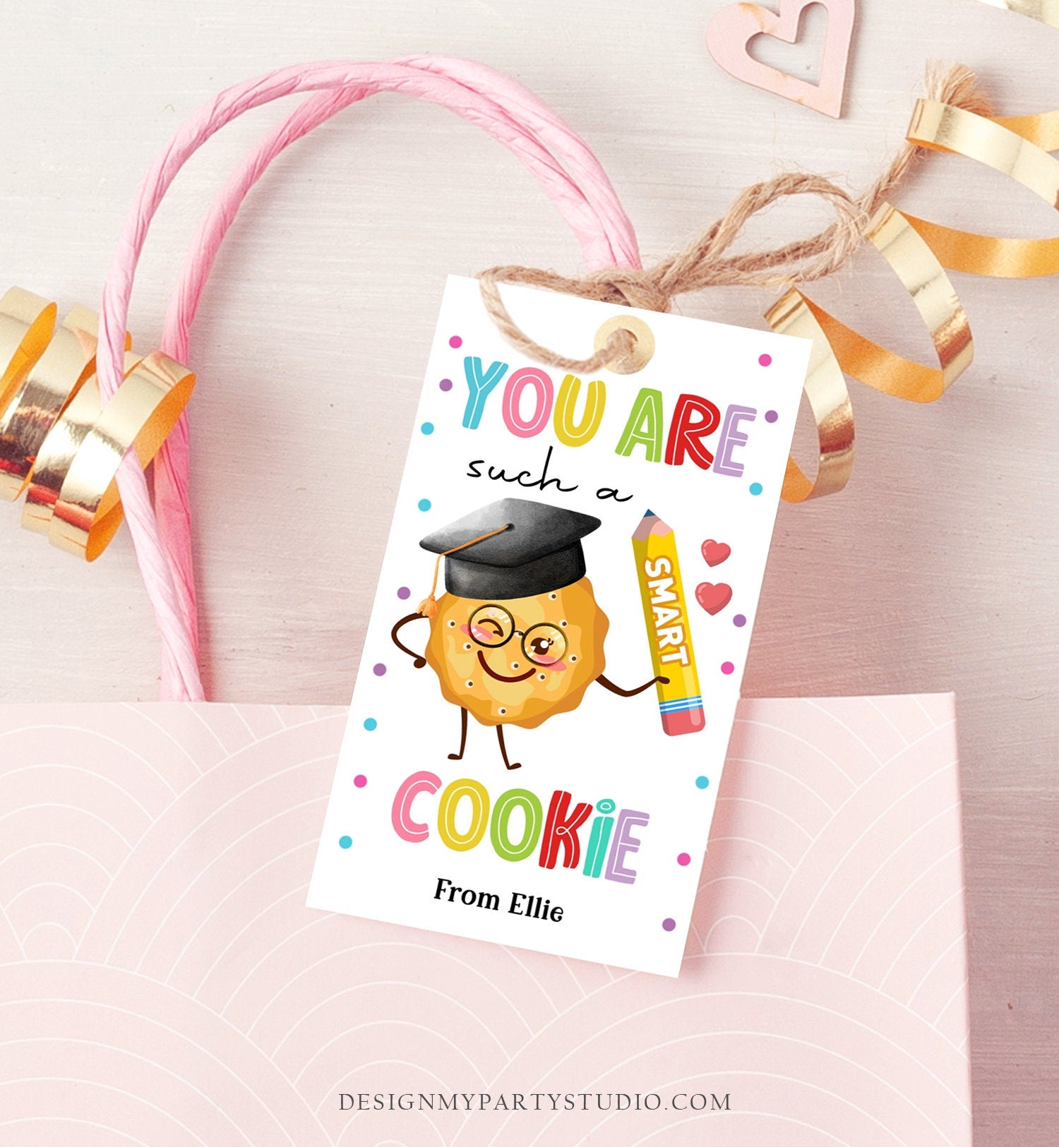 Editable You Are Such a Smart Cookie Tag Graduation Tag Teacher Tag End of School Classroom Chip Cookie Tag Digital Template Printable 0464