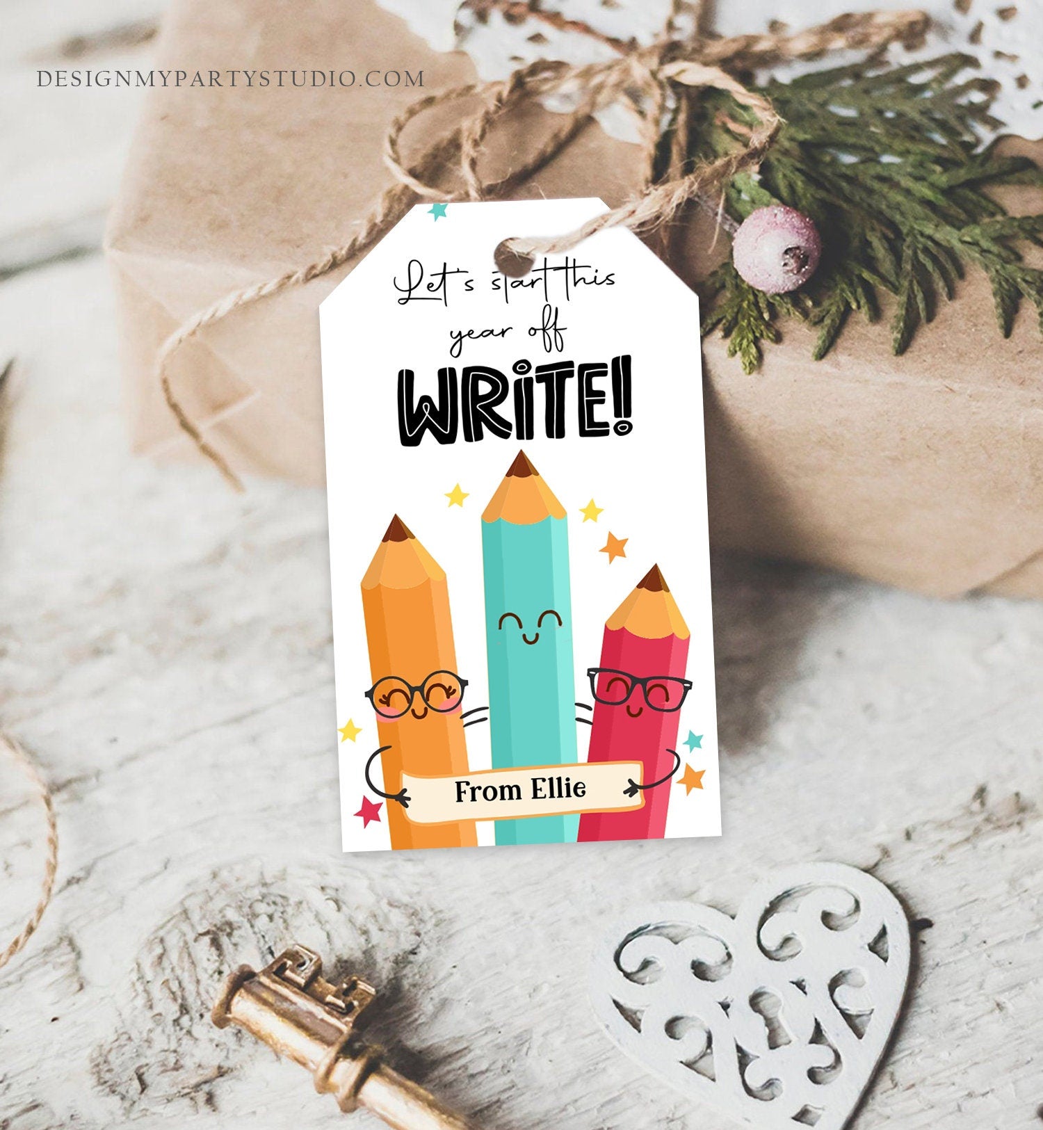 Editable Back to School Gift Tags Classroom Welcome Back Happy First Day of School Favor Tag Pencil Write Digital Download Printable 0464