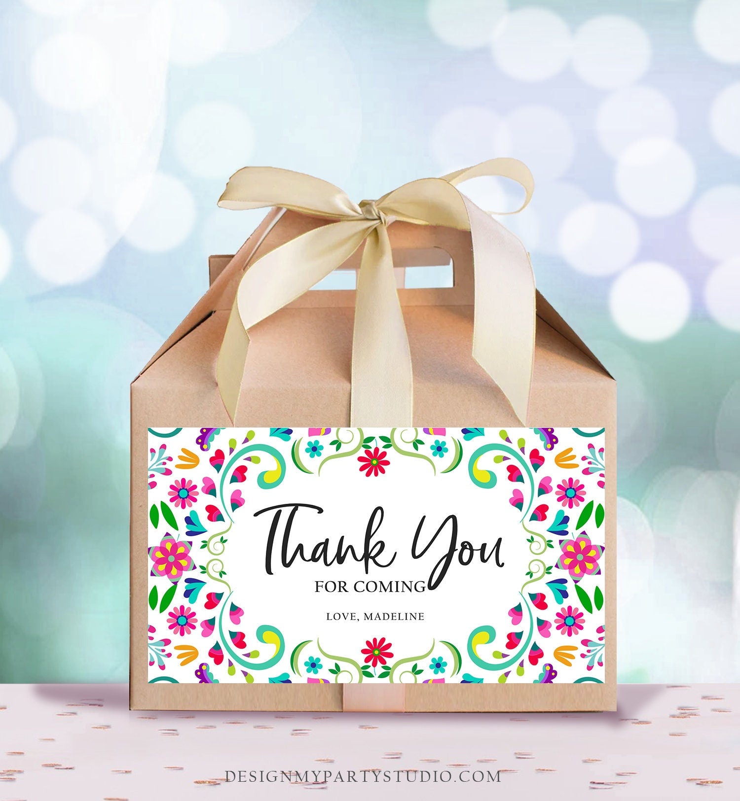 Editable Fiesta Gable Gift Box Label Fiesta Birthday Mexican Treat Box Mexico Bridal First Fiesta Digital Download Template Printable 0466