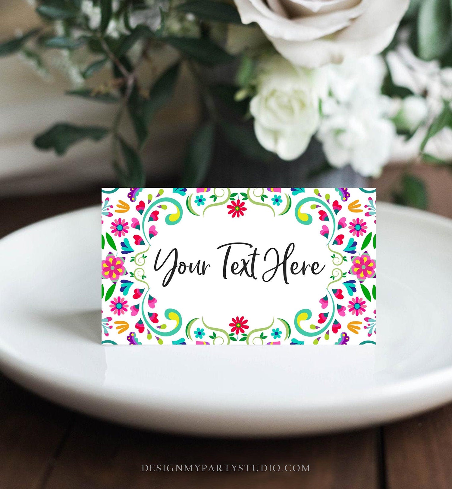 Editable Fiesta Cactus Food Labels Fiesta Party Place Card Tent Card Mexico Floral Mexican Birthday First Fiesta Decor Digital Template 0466