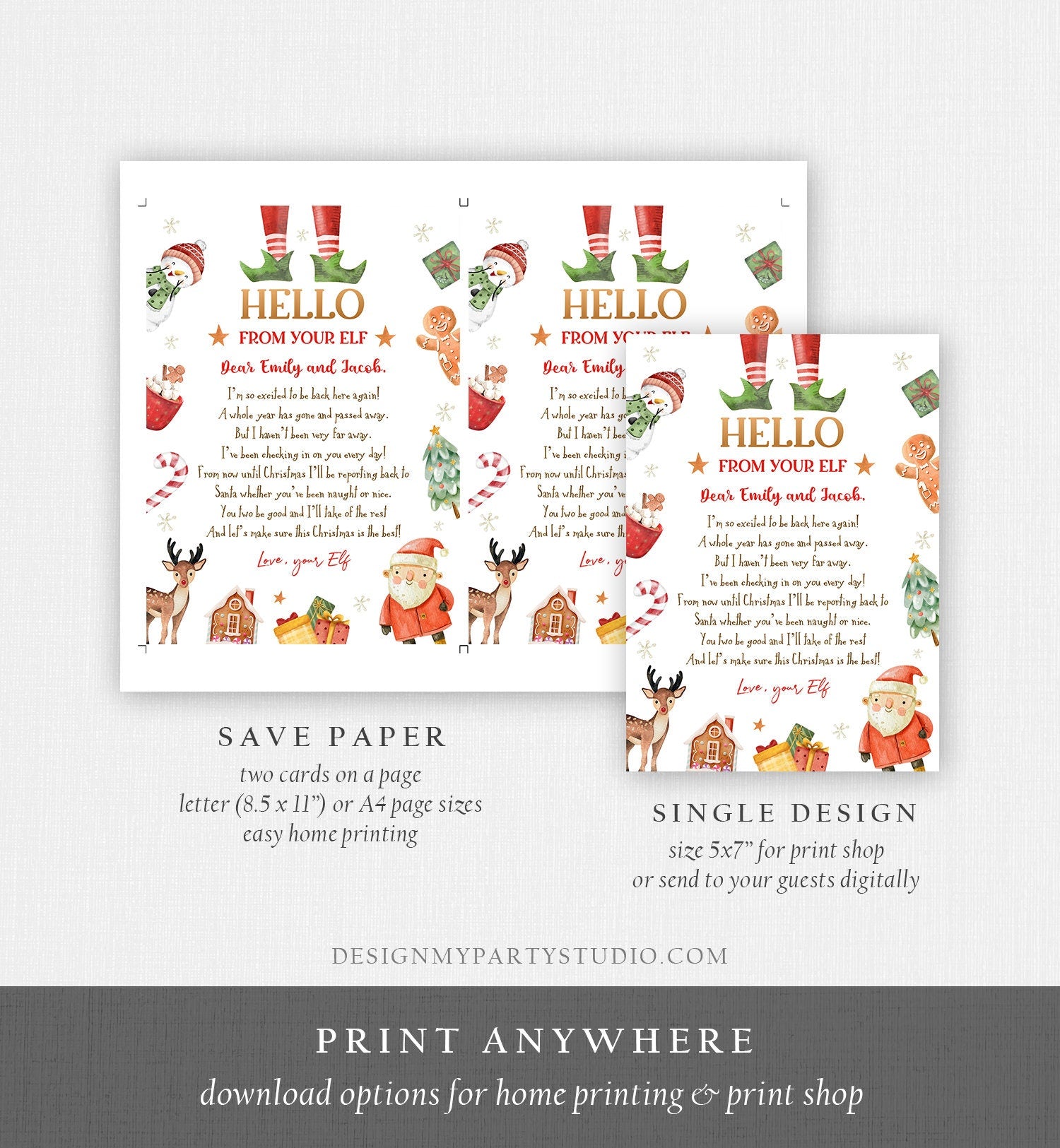 Editable Elf Arrival Letter Return Letter Christmas Elf I'm Back Elf Welcome Christmas Elf Letter From Your Elf Printable Template 0445