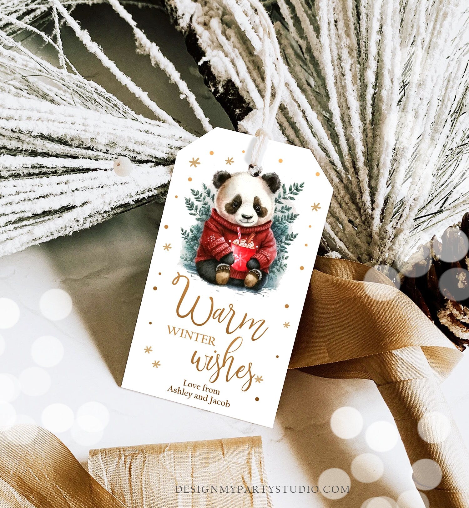 Editable Warm Wishes Tag Personalized Christmas Tag Hot Cocoa Tag Holiday Gift Tag Hot Chocolate Digital Download Template Printable 0443