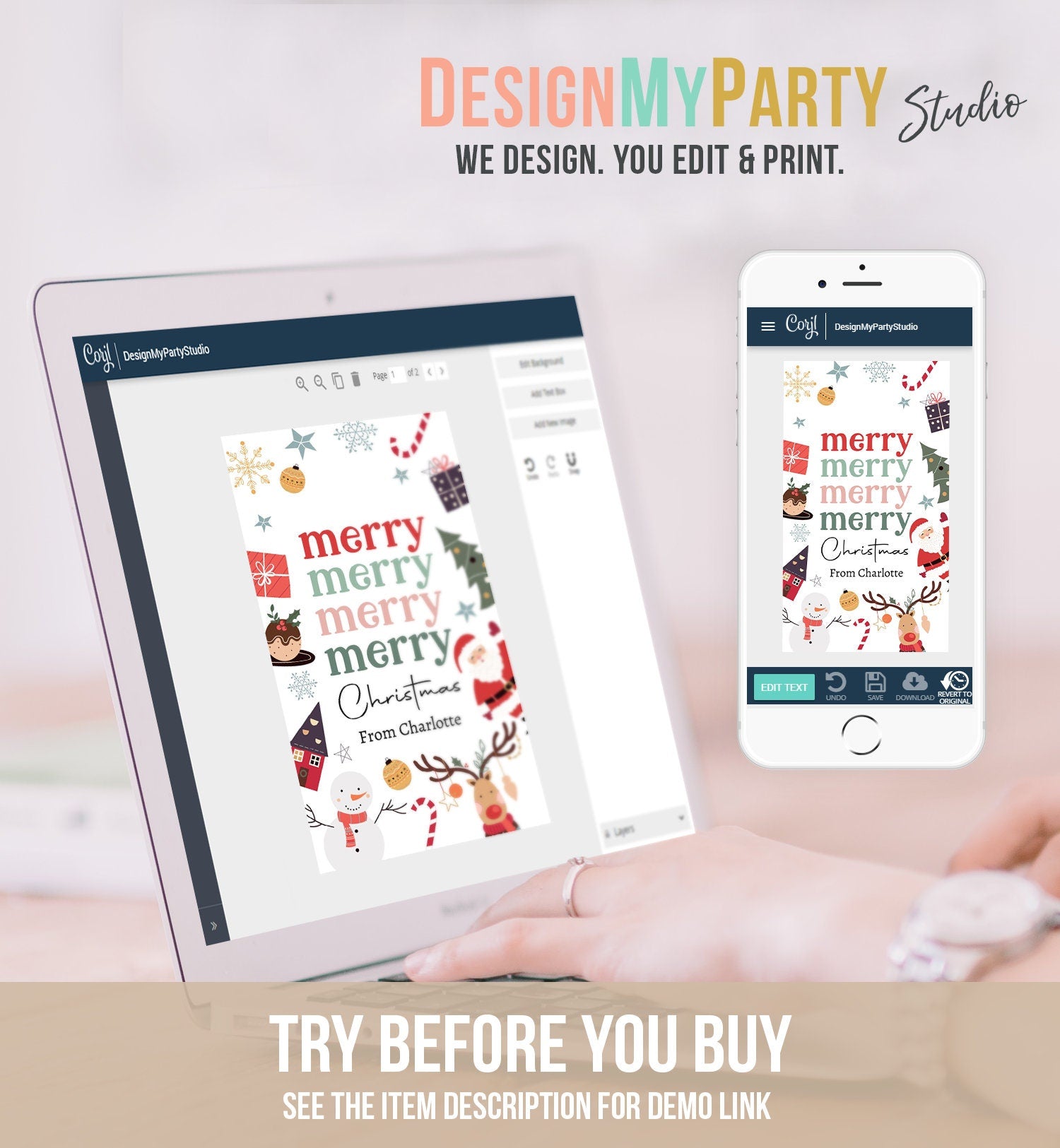 Editable Christmas Gift Tags Holiday Favor Tags Merry Christmas Holiday Tags Holiday Labels Santa Claus Family Download Printable Corjl 0443